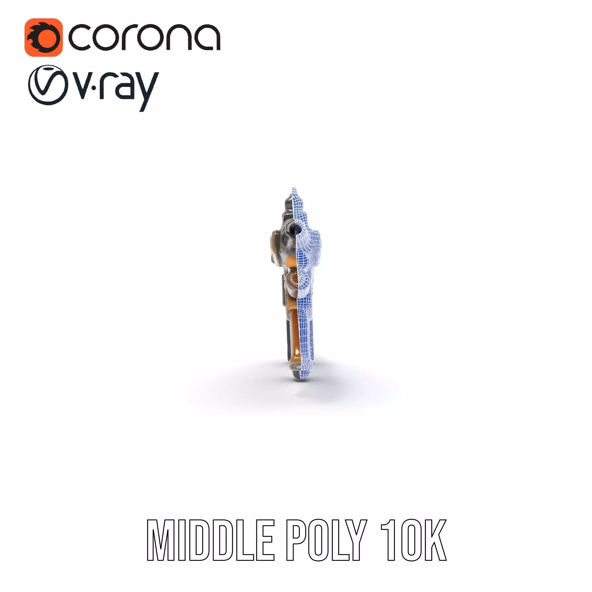 Futuristic Bronze Rifle model pack Low-poly 3D model_29