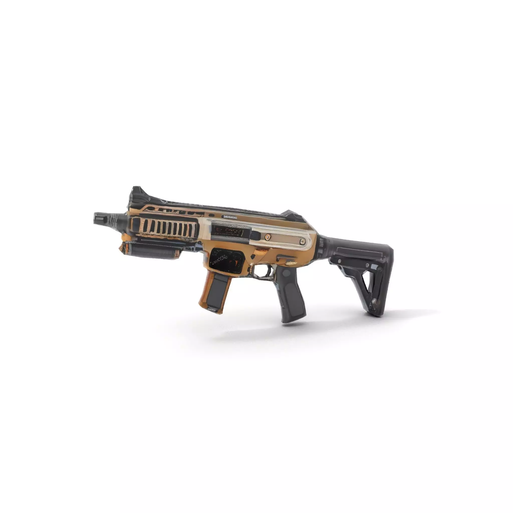 Futuristic Bronze Rifle model pack Low-poly 3D model_7