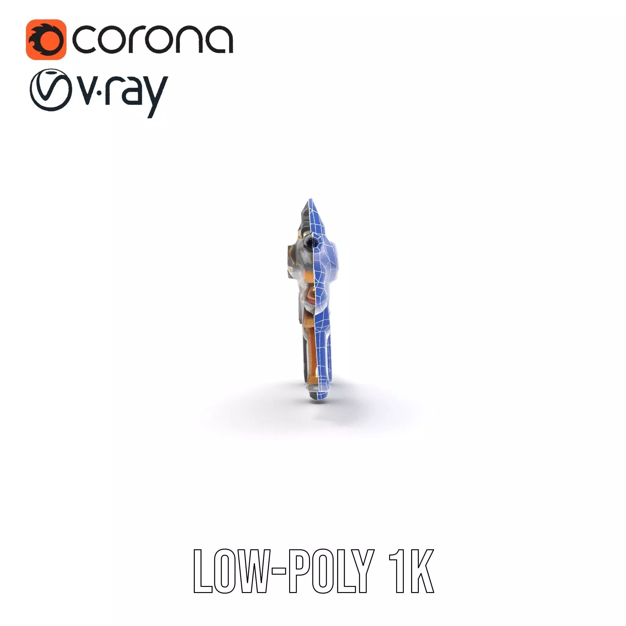 Futuristic Bronze Rifle model pack Low-poly 3D model_25