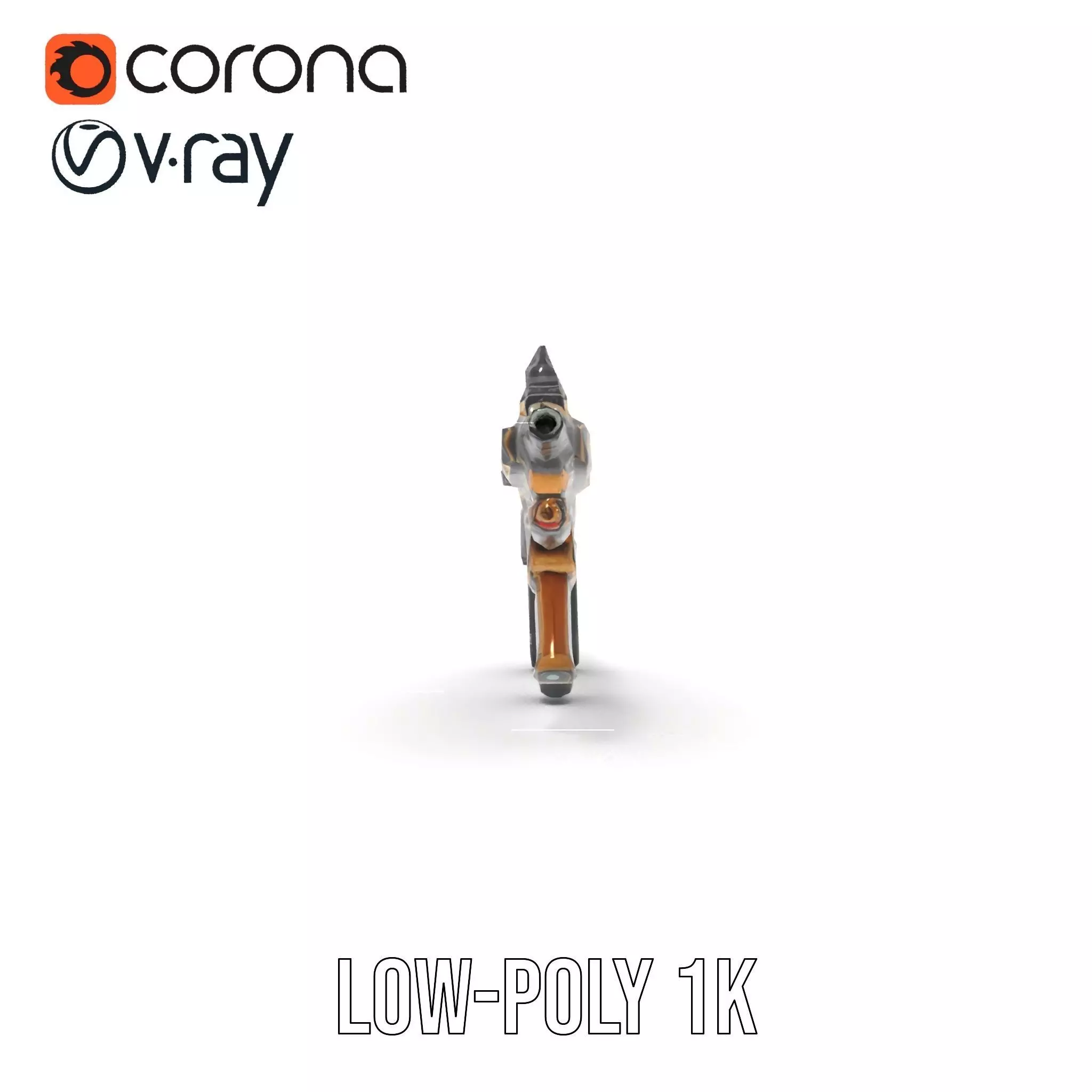 Futuristic Bronze Rifle model pack Low-poly 3D model_20