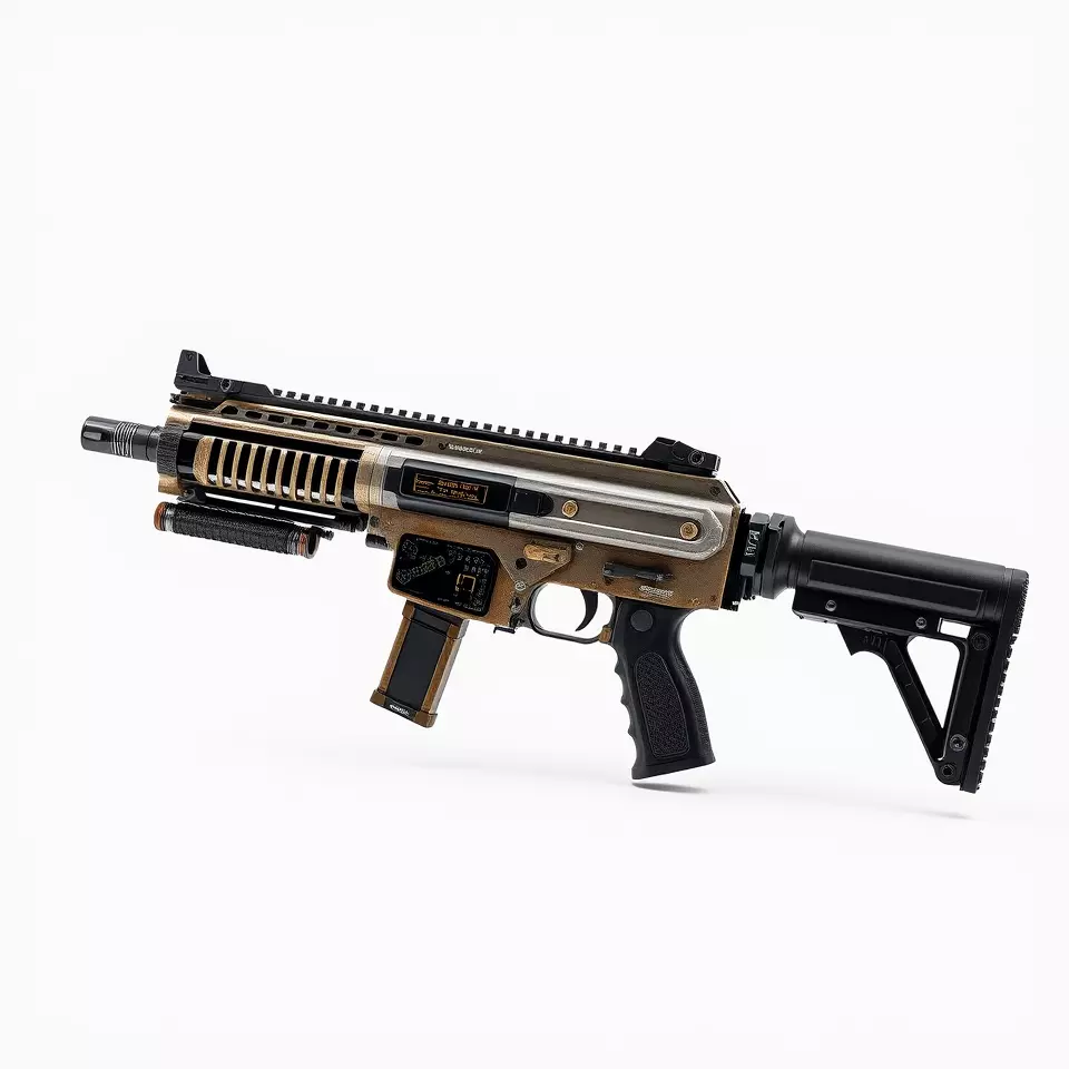 Futuristic Bronze Rifle model pack Low-poly 3D model_2