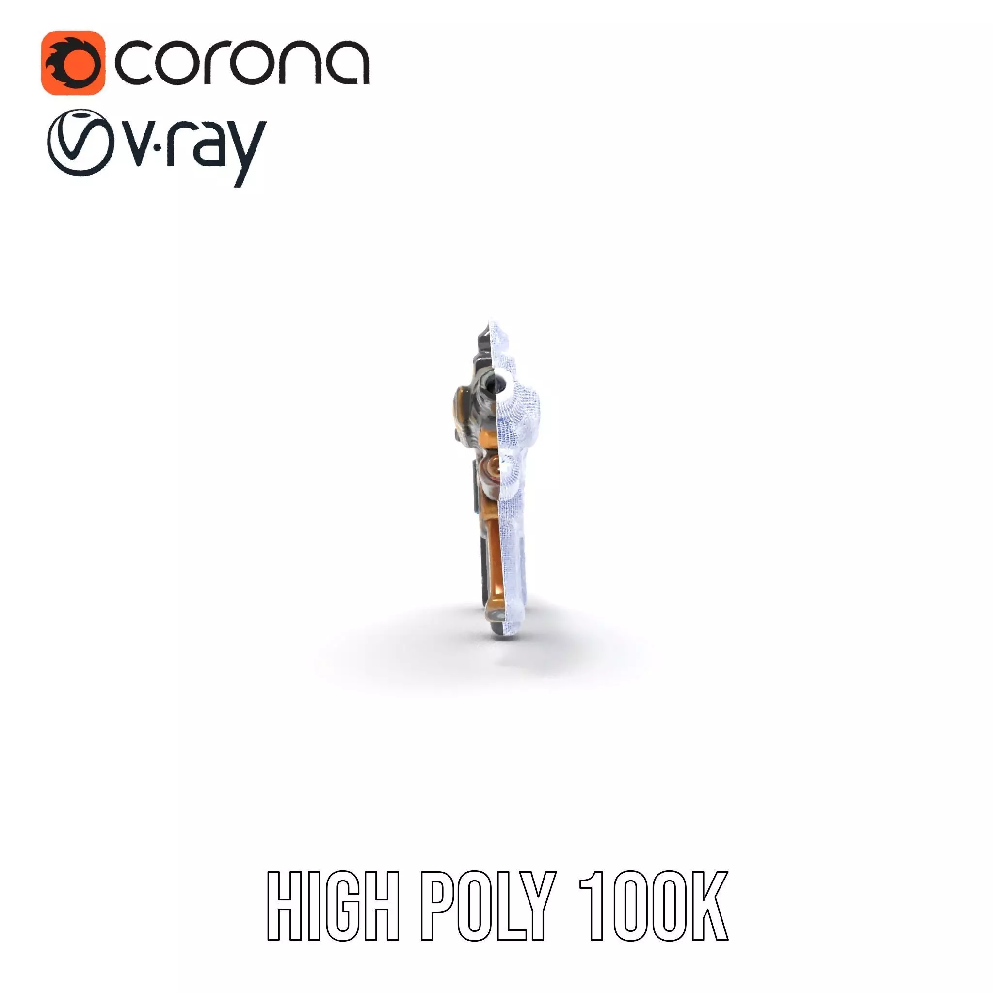 Futuristic Bronze Rifle model pack Low-poly 3D model_34