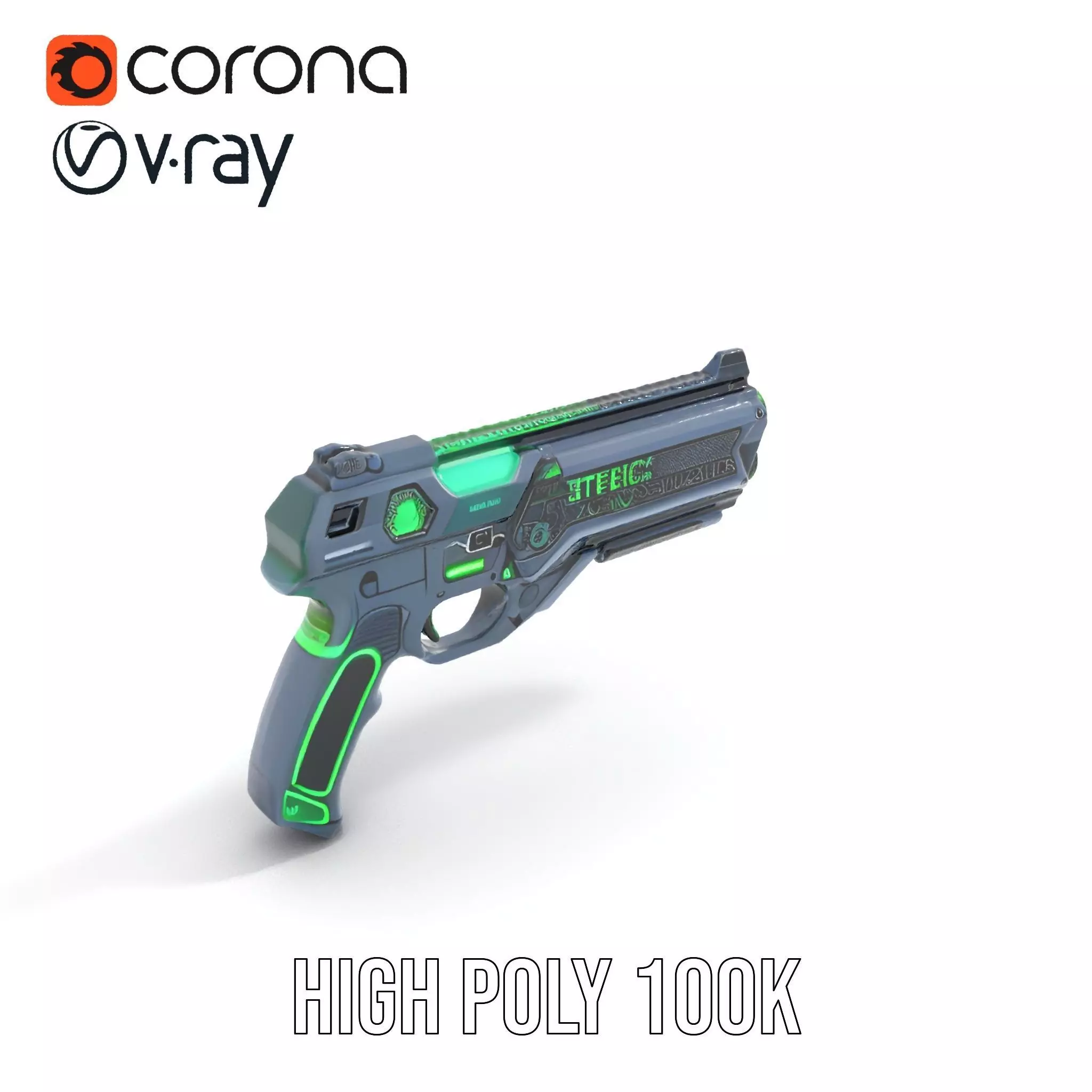 Neon Blaster model pack Low-poly 3D model_15