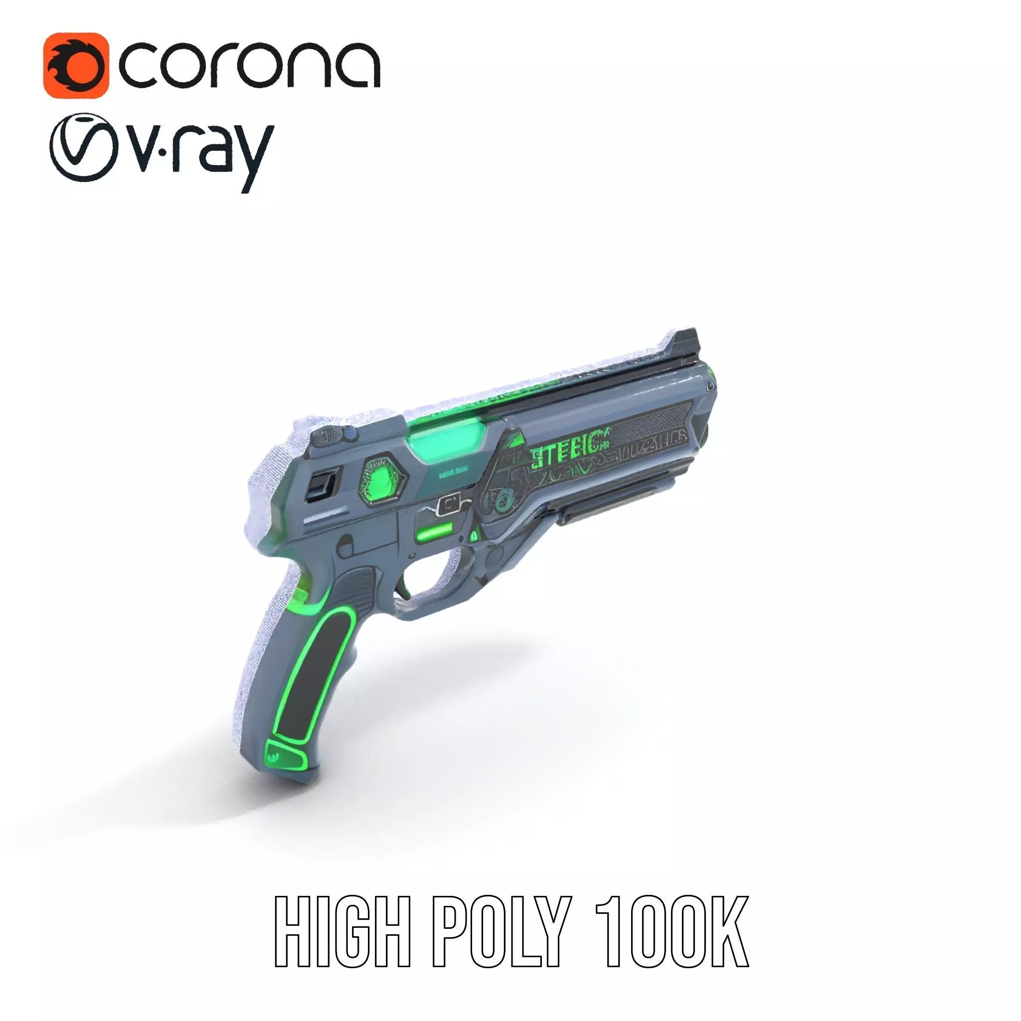 Neon Blaster model pack Low-poly 3D model_28