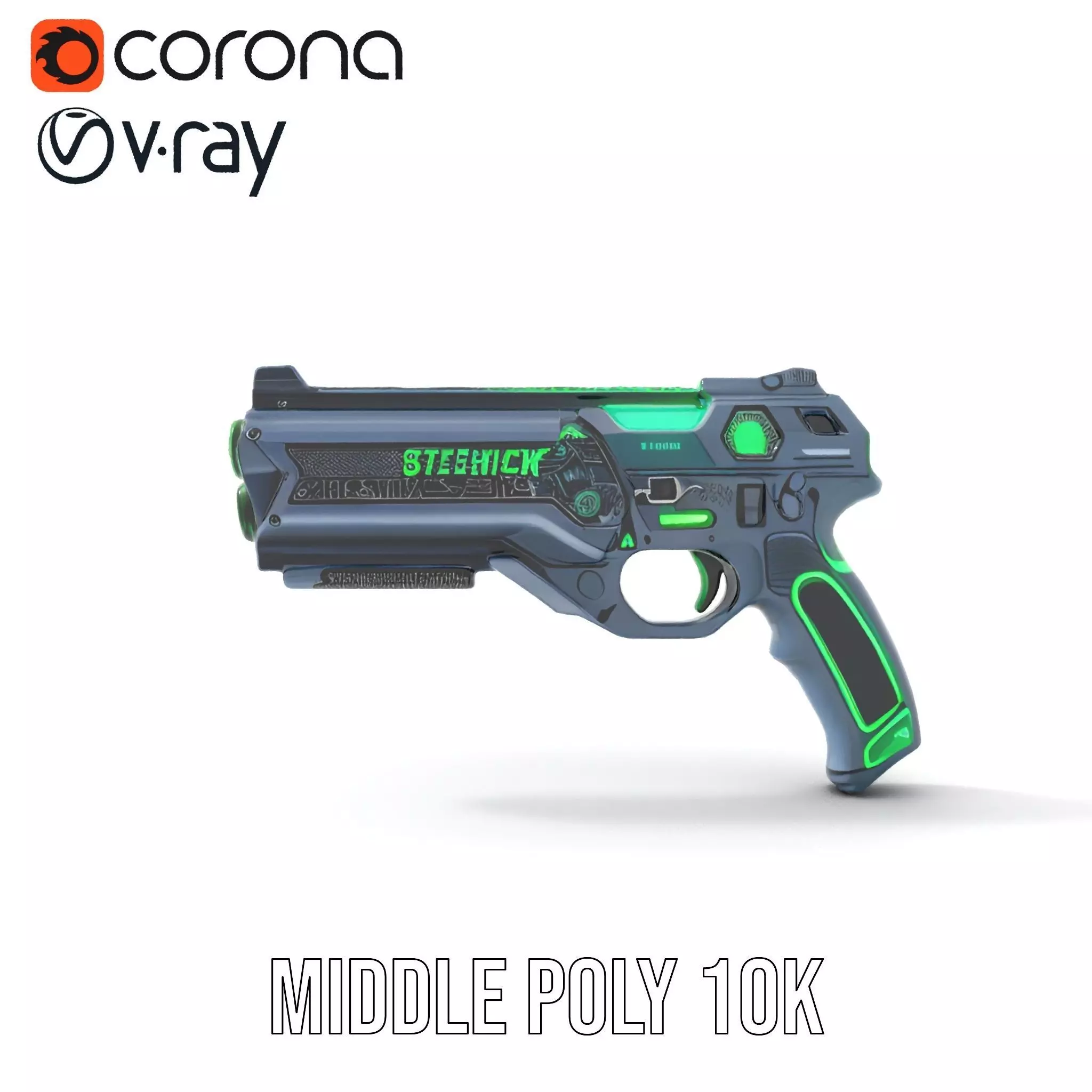 Neon Blaster model pack Low-poly 3D model_19