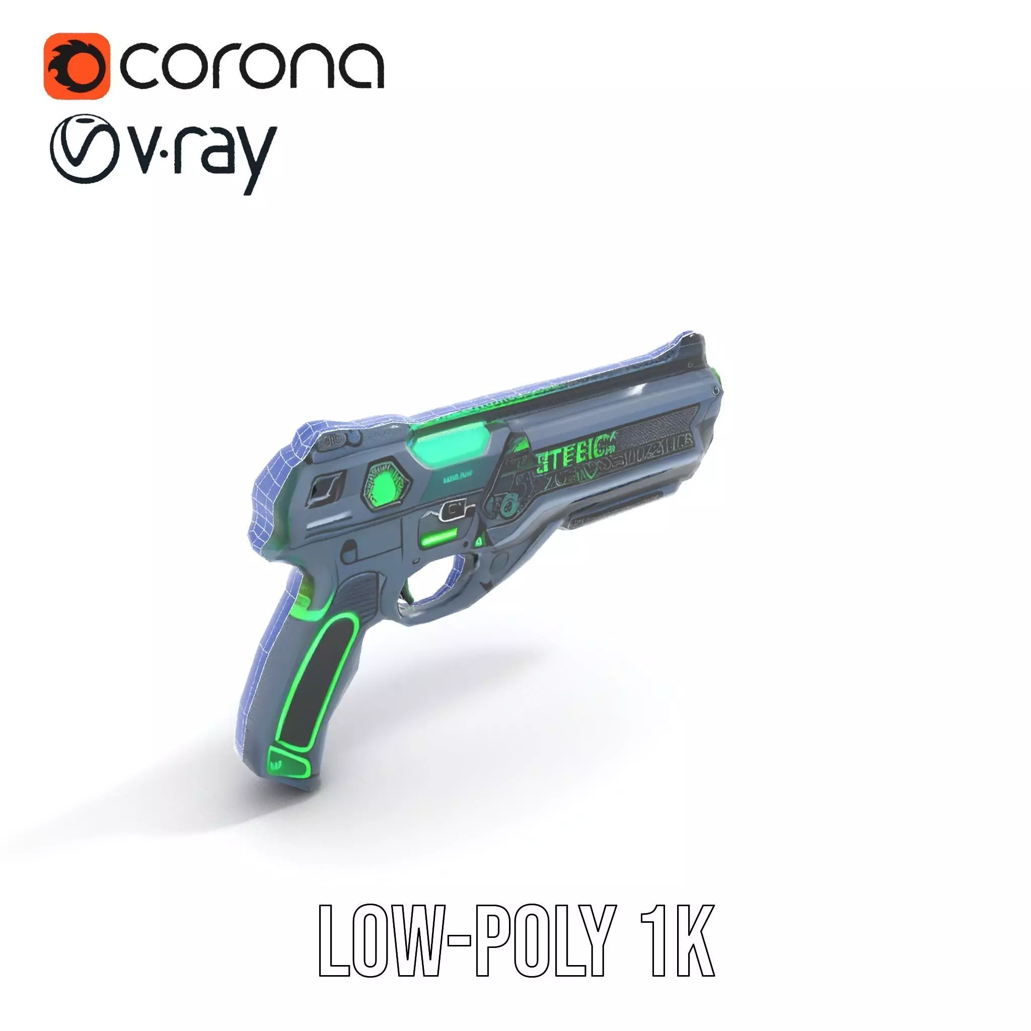 Neon Blaster model pack Low-poly 3D model_22