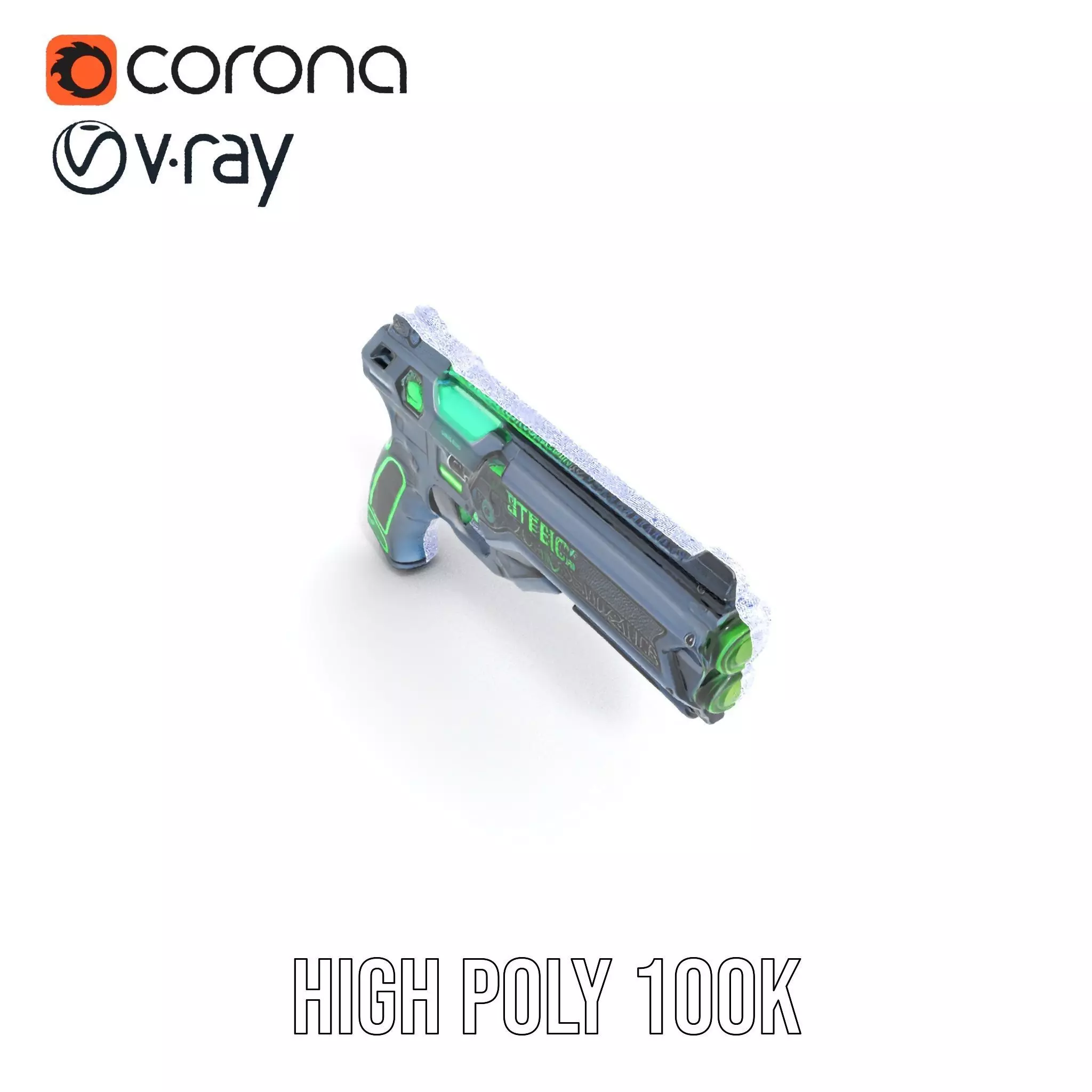 Neon Blaster model pack Low-poly 3D model_32