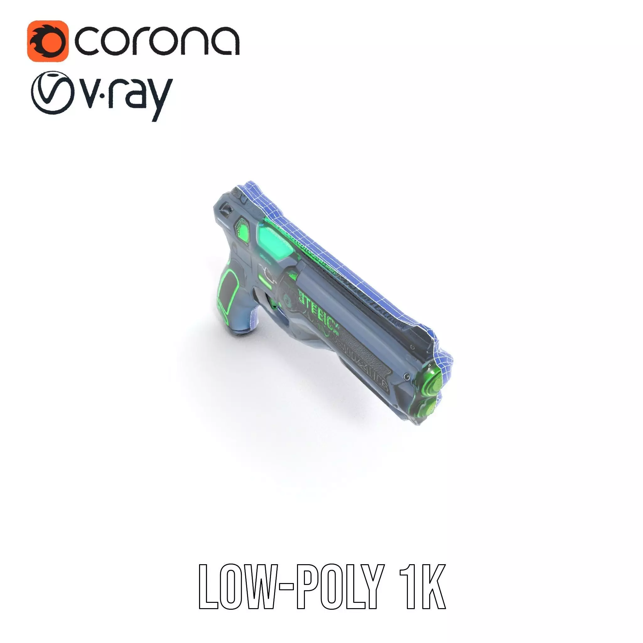 Neon Blaster model pack Low-poly 3D model_24