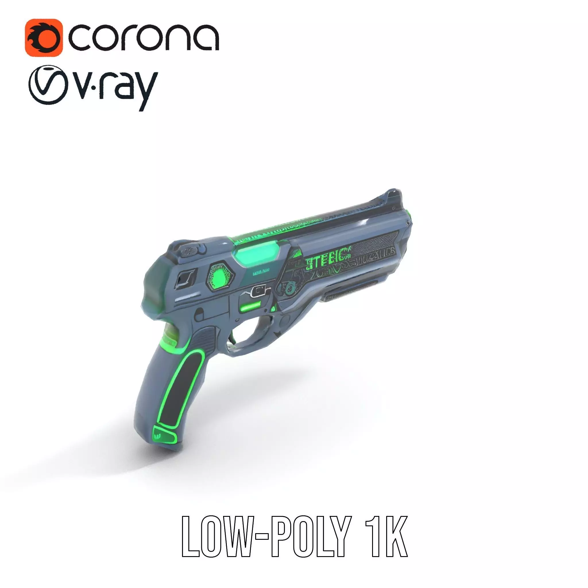 Neon Blaster model pack Low-poly 3D model_17