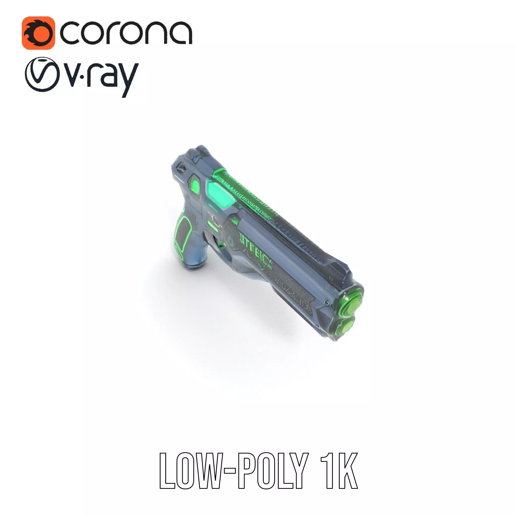 Neon Blaster model pack Low-poly 3D model_9