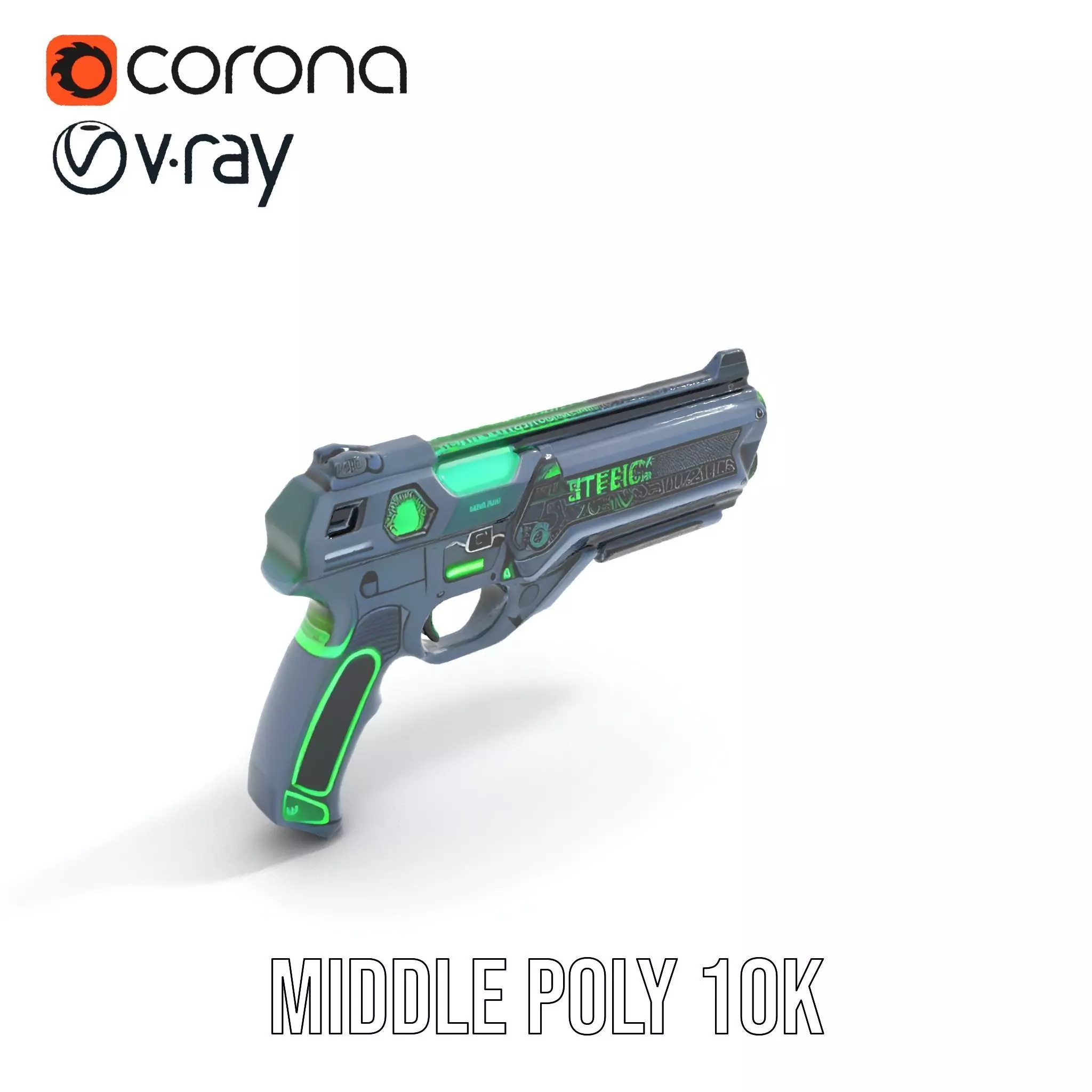 Neon Blaster model pack Low-poly 3D model_5