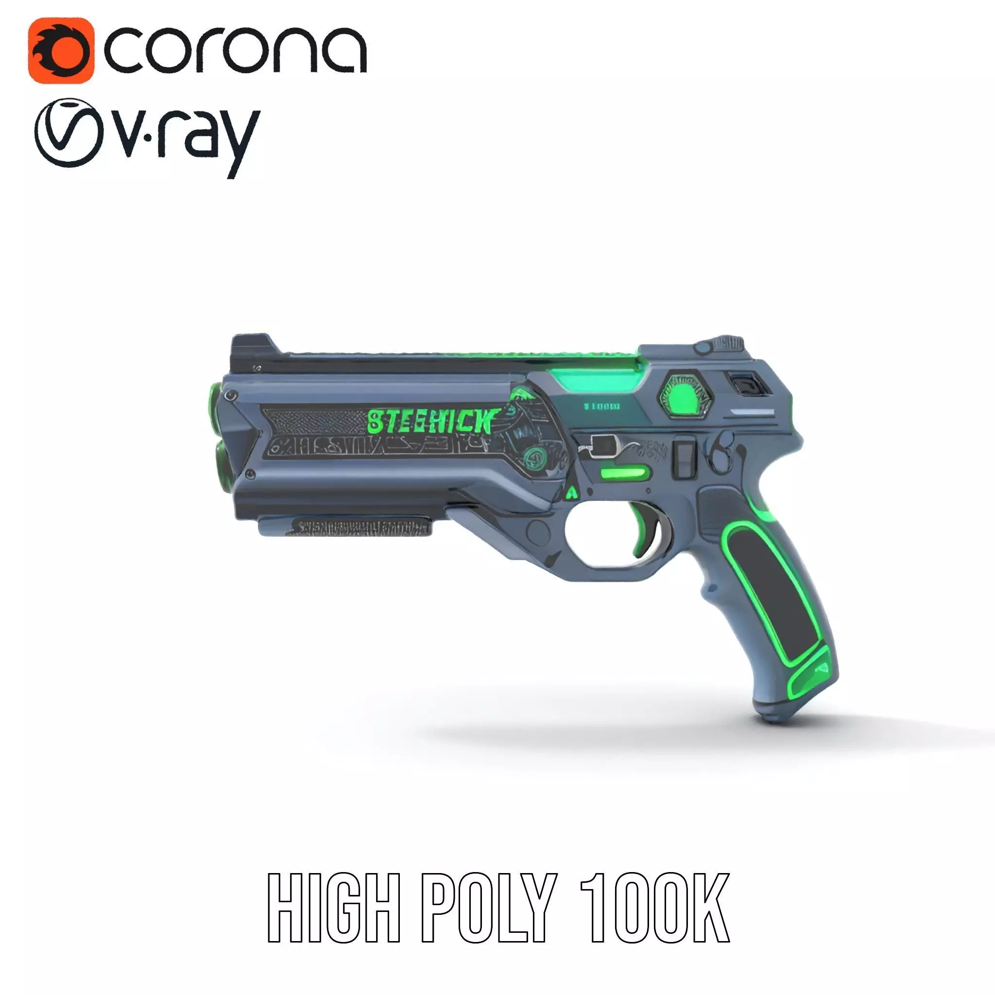 Neon Blaster model pack Low-poly 3D model_31