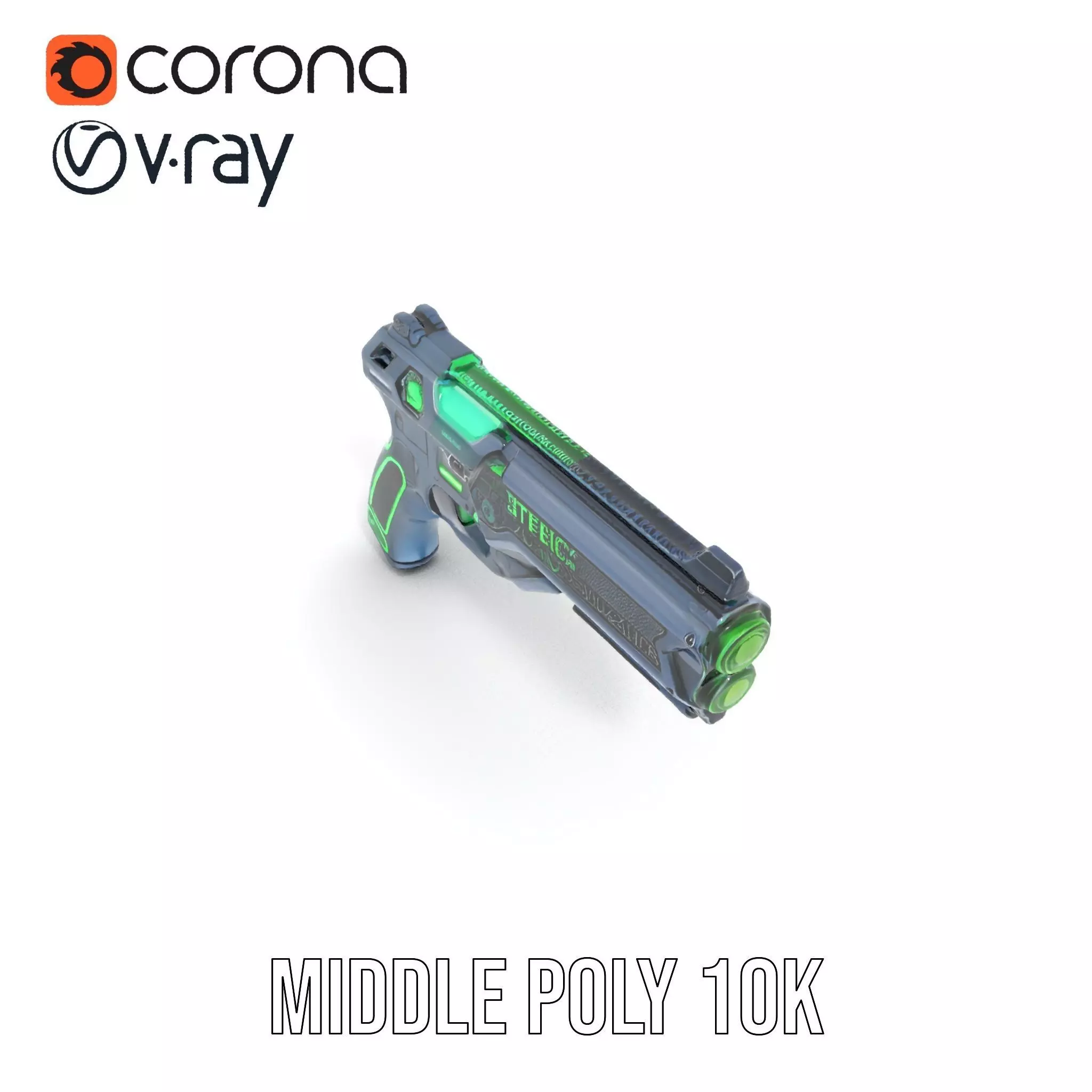 Neon Blaster model pack Low-poly 3D model_16