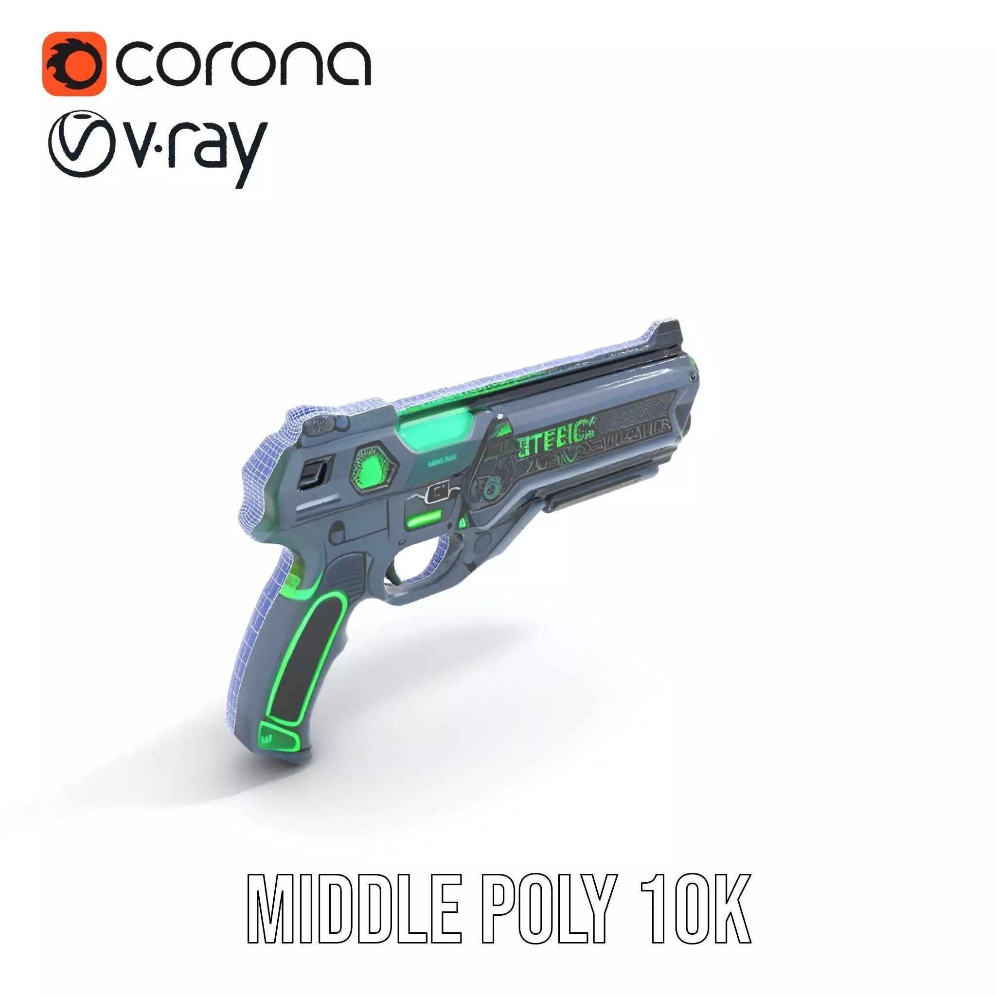 Neon Blaster model pack Low-poly 3D model_11