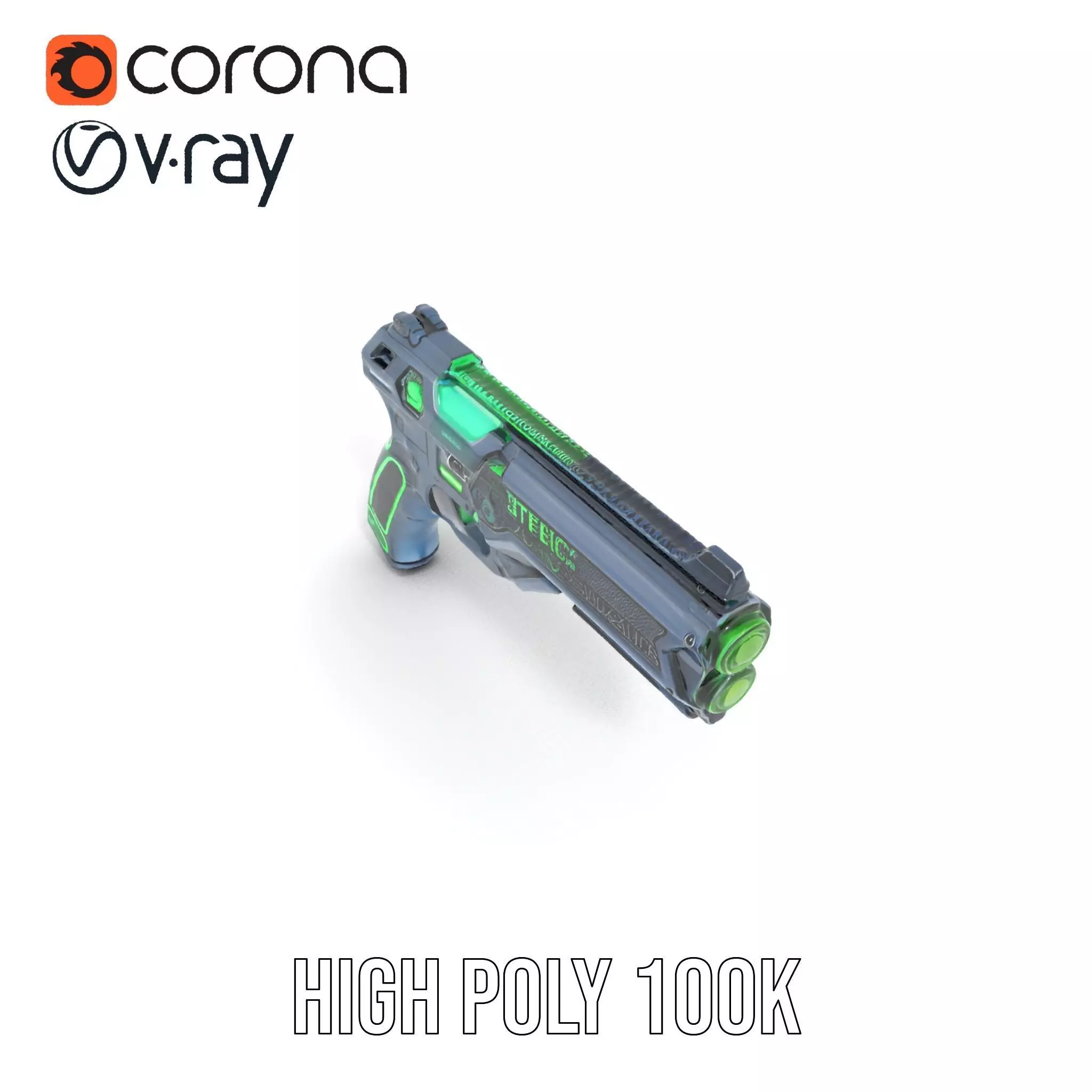 Neon Blaster model pack Low-poly 3D model_18