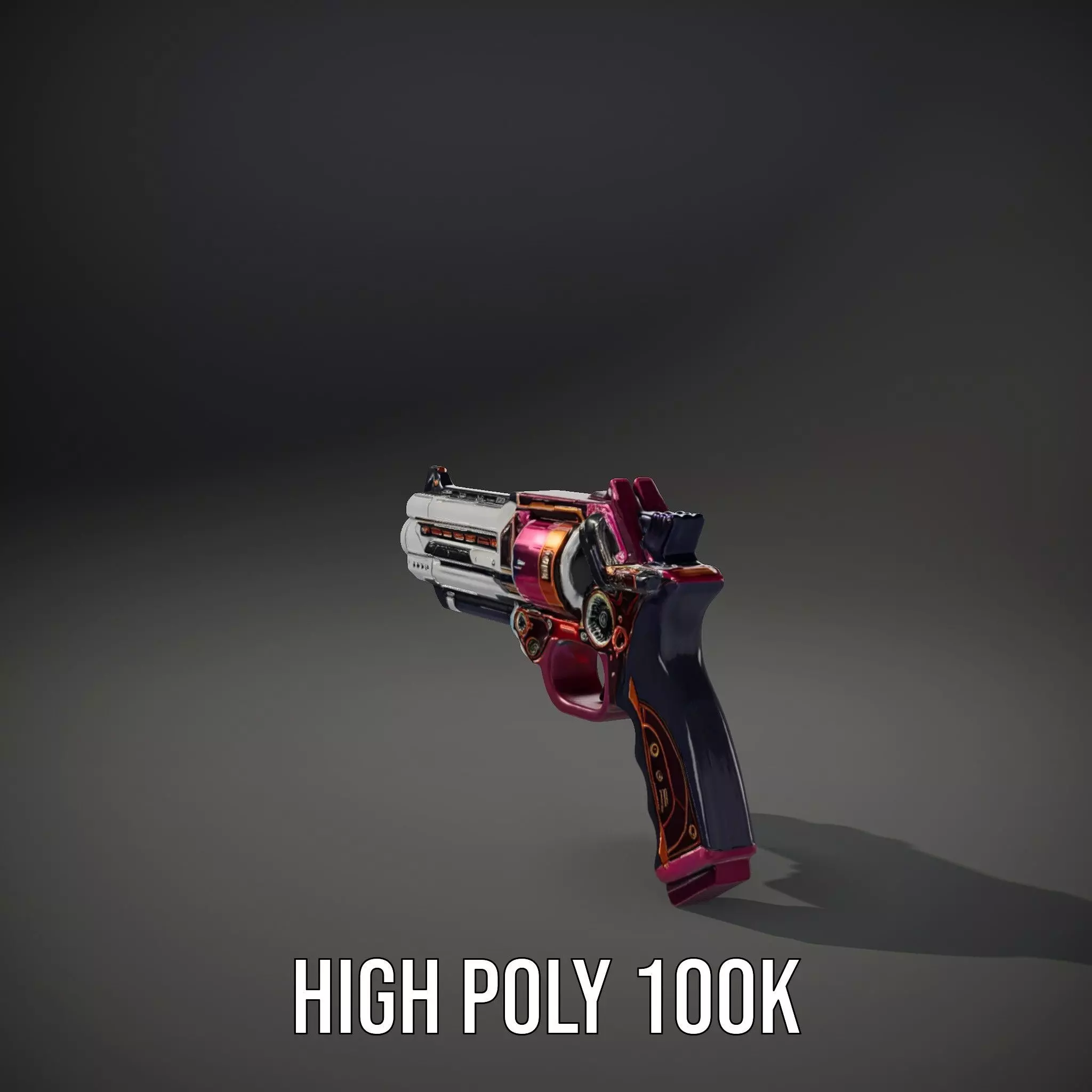 Futuristic Pistol model pack Low-poly 3D model_14