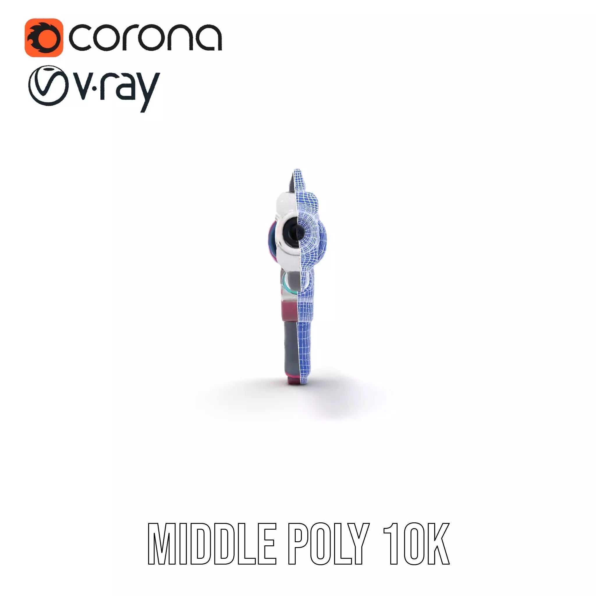 Futuristic Pistol model pack Low-poly 3D model_26