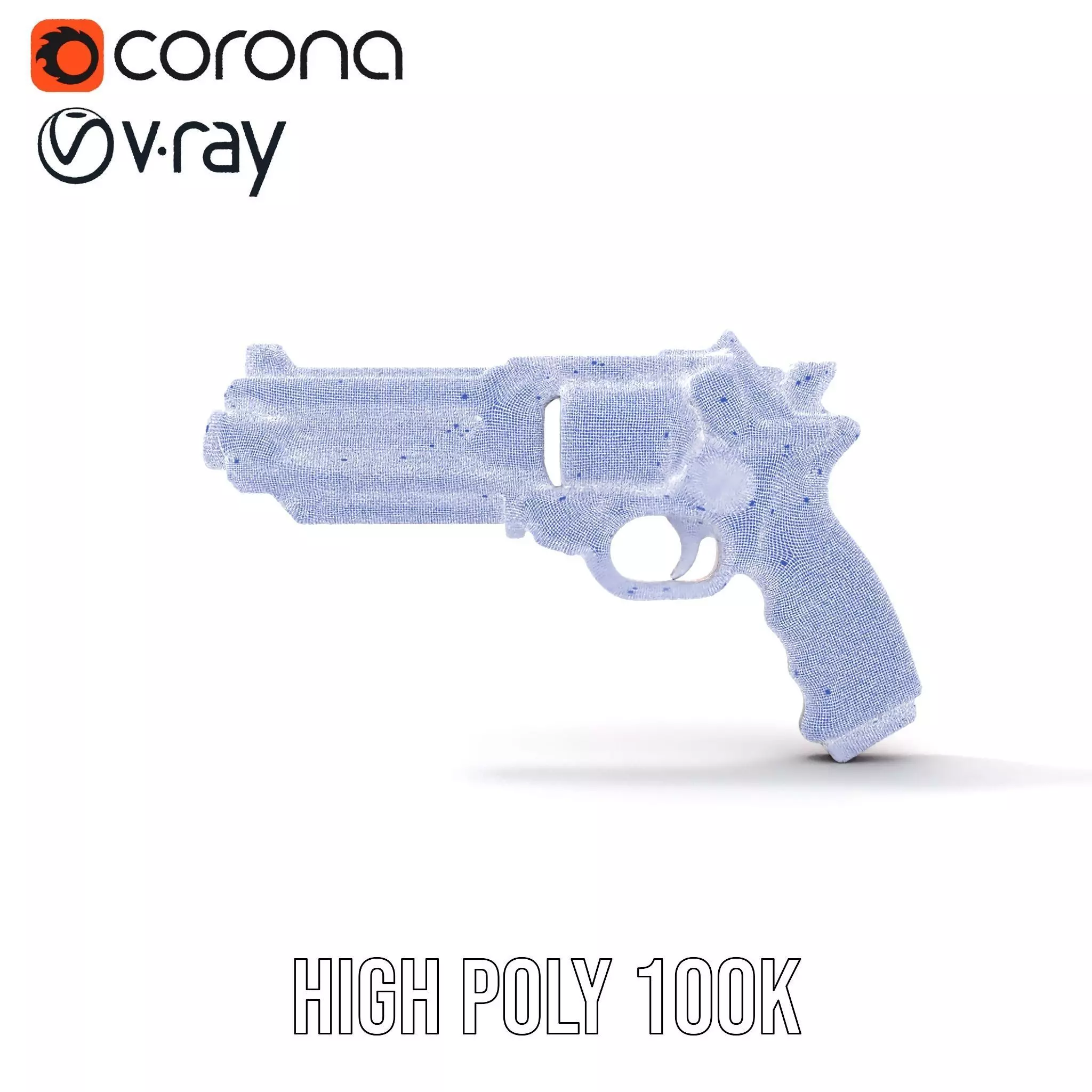 Futuristic Pistol model pack Low-poly 3D model_32