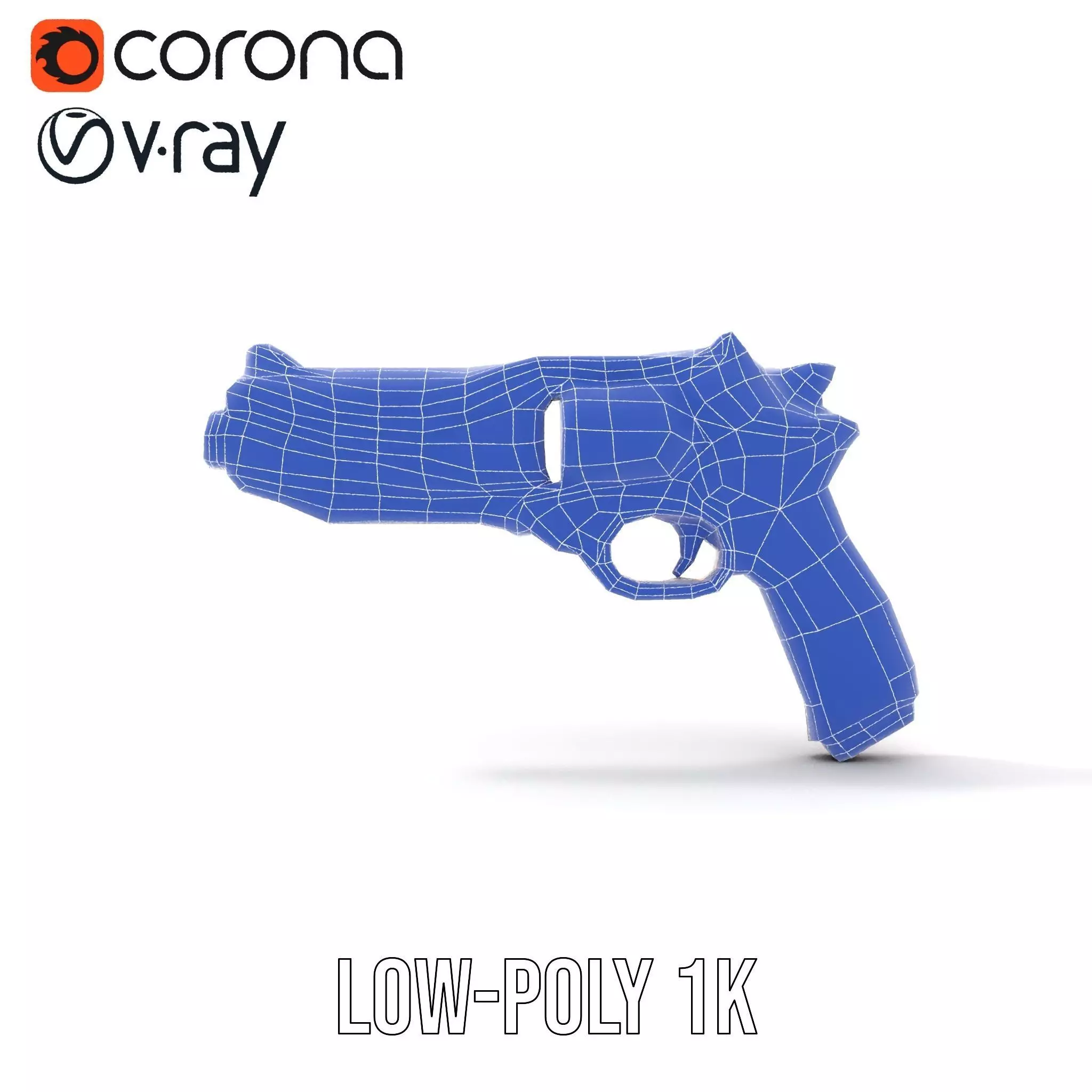 Futuristic Pistol model pack Low-poly 3D model_27