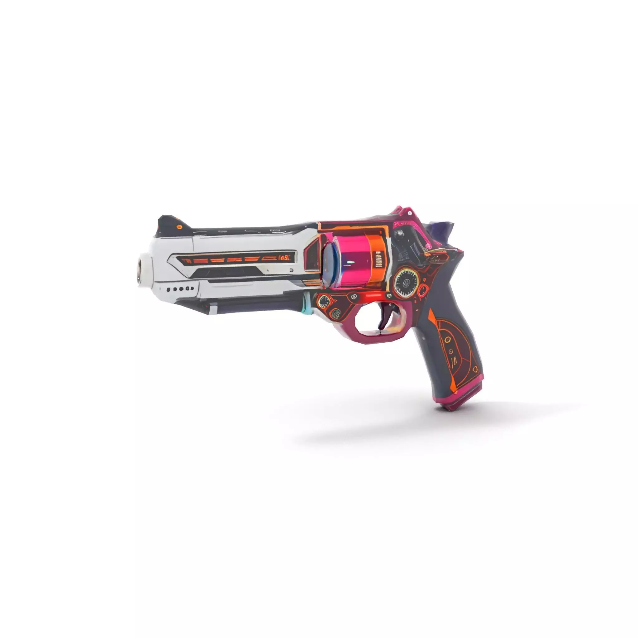 Futuristic Pistol model pack Low-poly 3D model_7