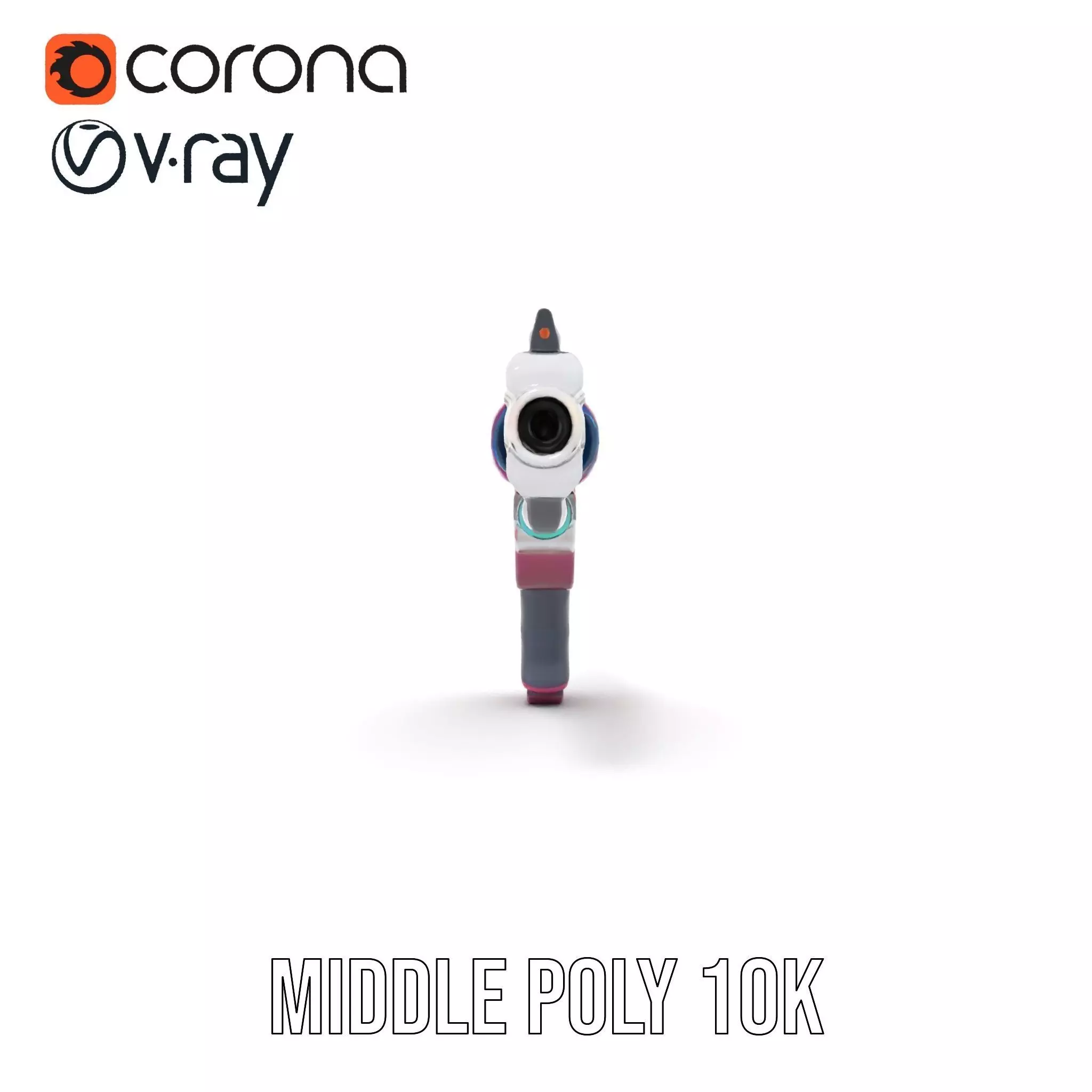 Futuristic Pistol model pack Low-poly 3D model_15