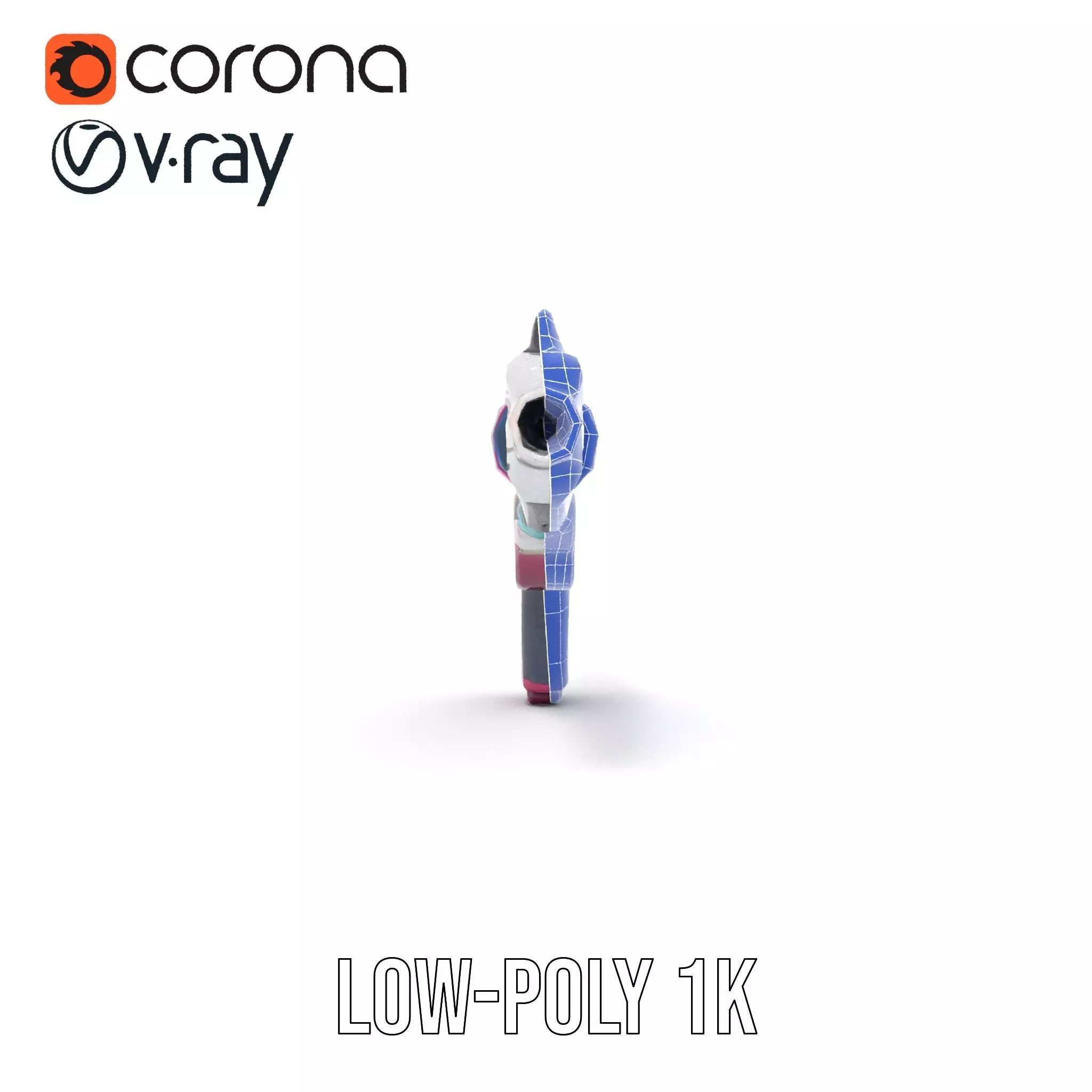 Futuristic Pistol model pack Low-poly 3D model_30