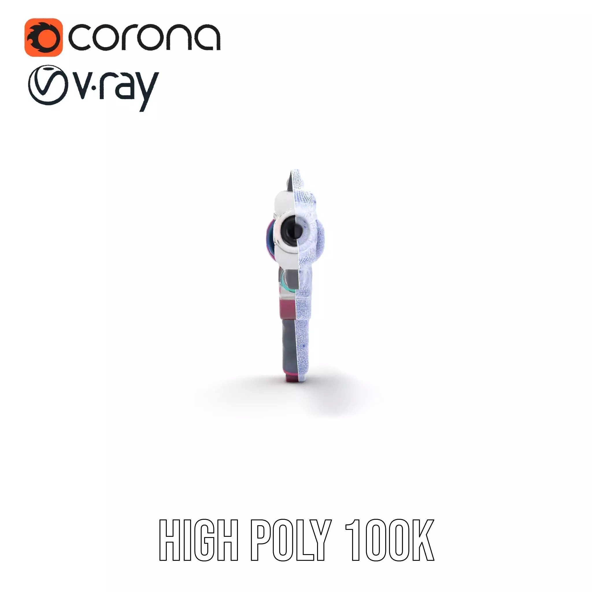 Futuristic Pistol model pack Low-poly 3D model_34