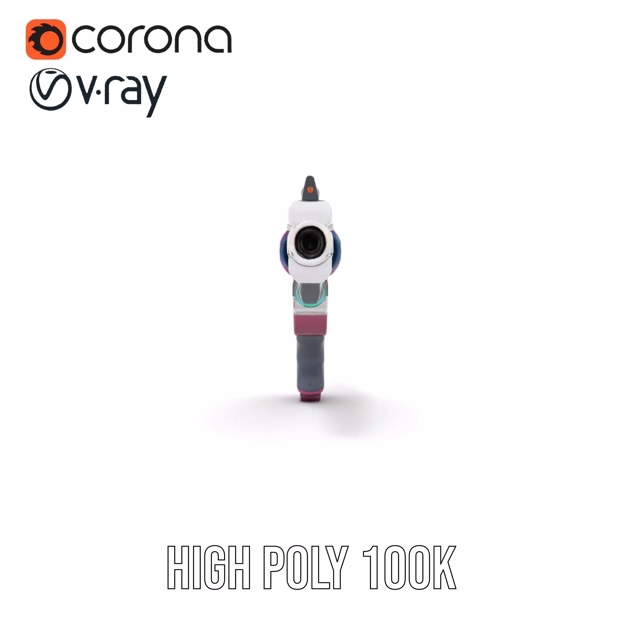 Futuristic Pistol model pack Low-poly 3D model_28