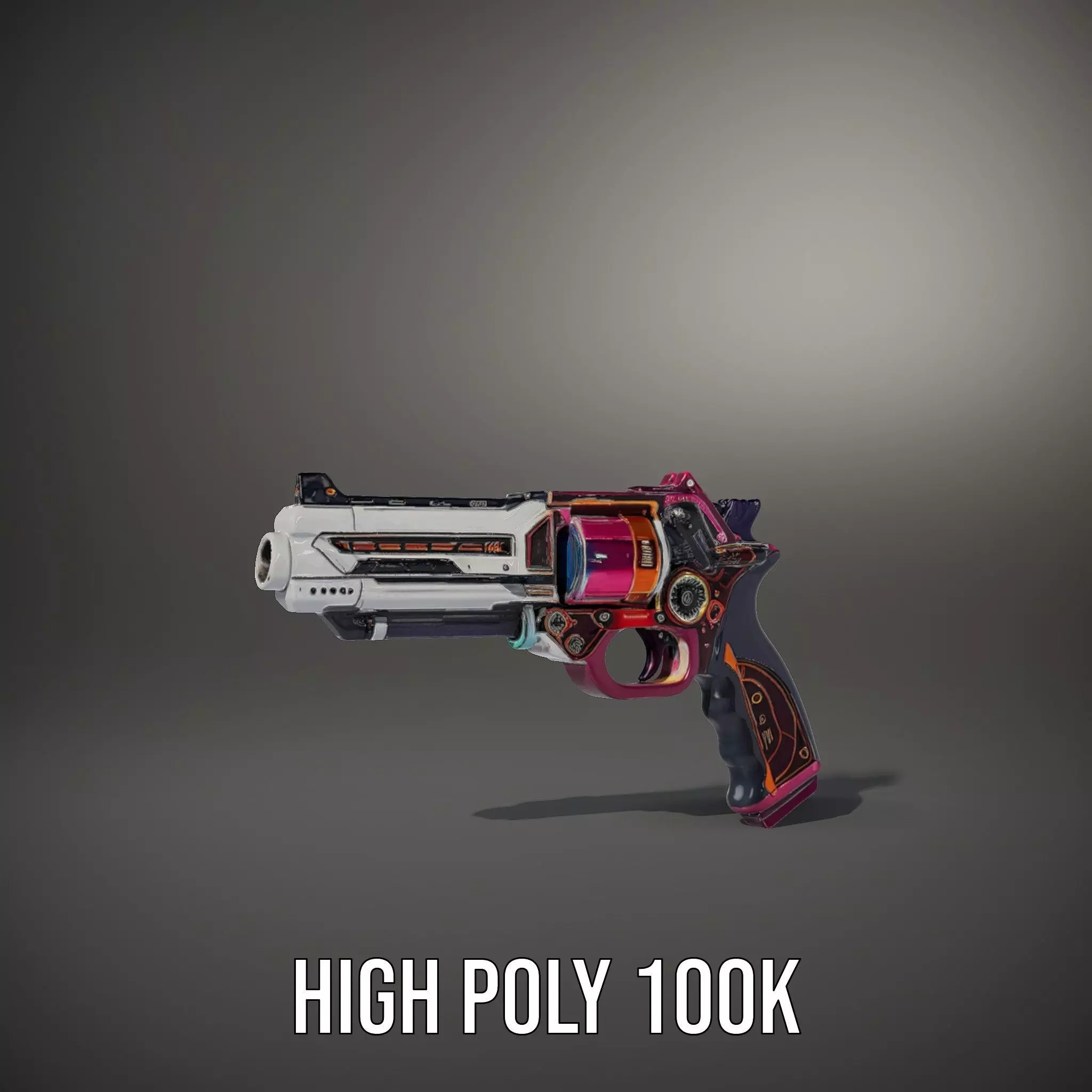 Futuristic Pistol model pack Low-poly 3D model_9