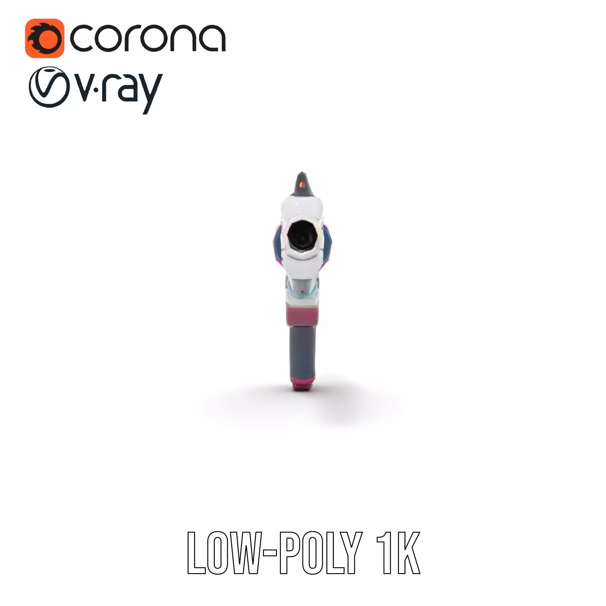 Futuristic Pistol model pack Low-poly 3D model_8