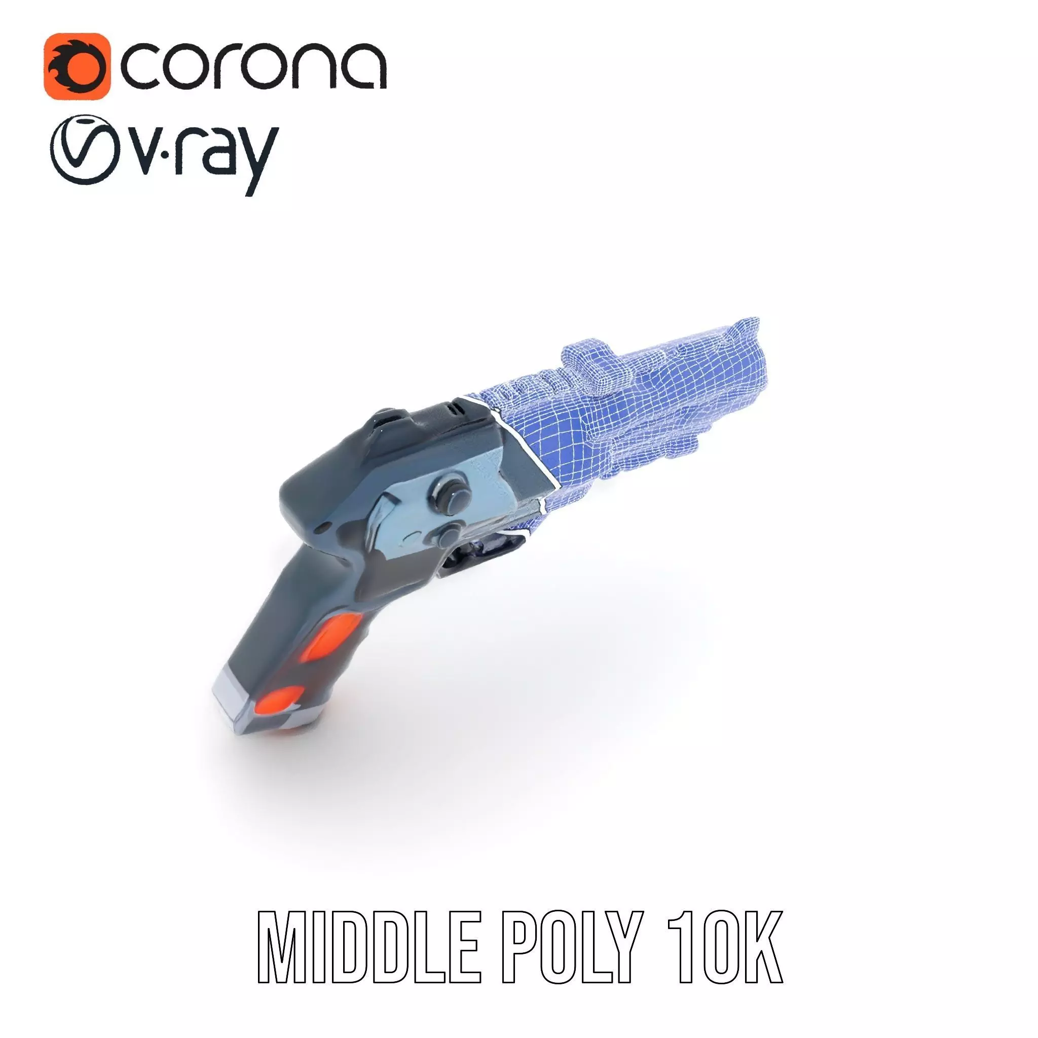 Neon Blaster Pistol model pack Low-poly 3D model_30