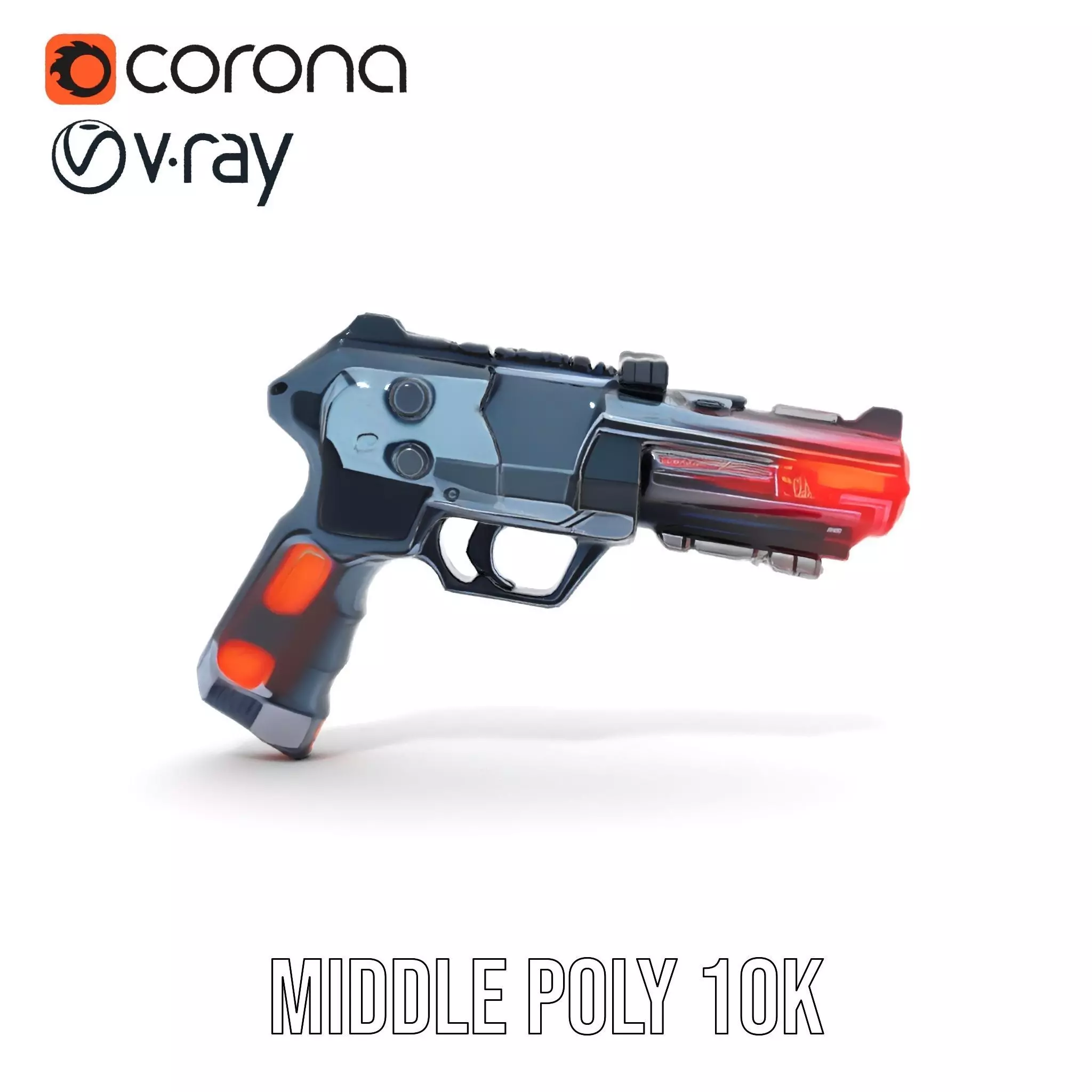 Neon Blaster Pistol model pack Low-poly 3D model_24