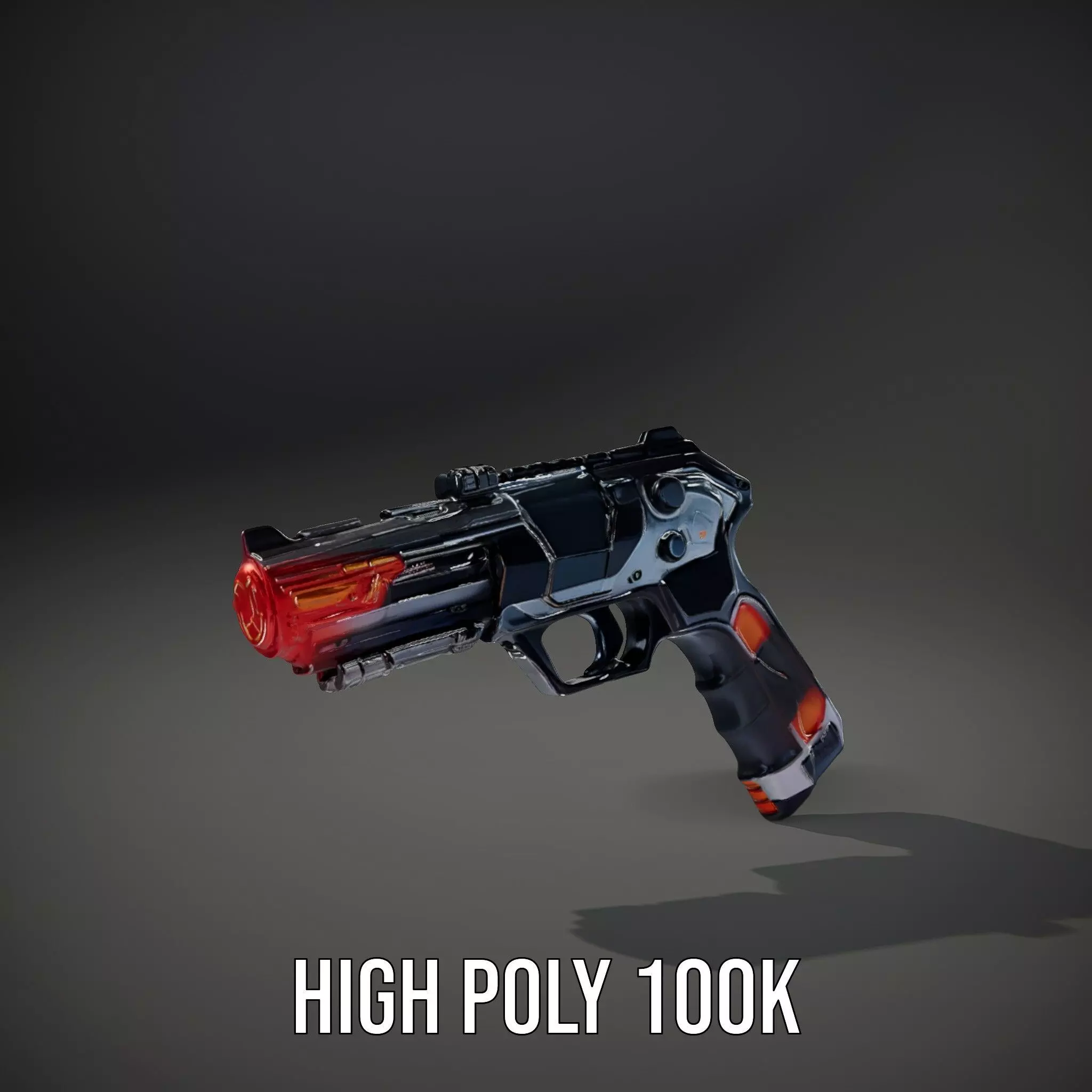 Neon Blaster Pistol model pack Low-poly 3D model_26