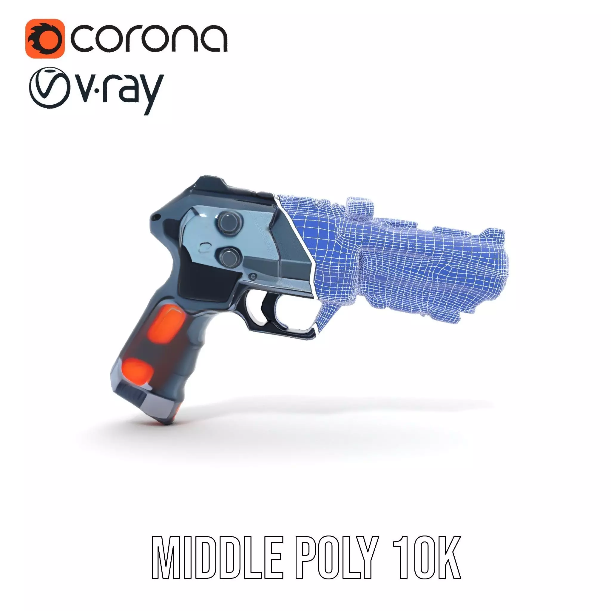 Neon Blaster Pistol model pack Low-poly 3D model_18