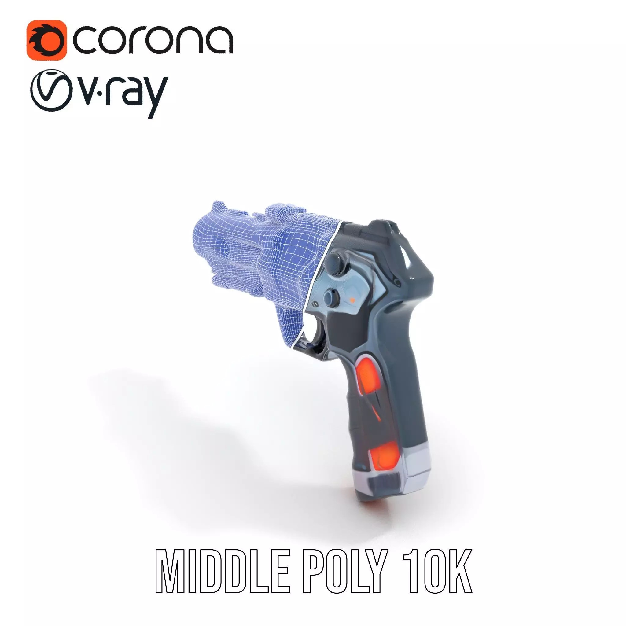 Neon Blaster Pistol model pack Low-poly 3D model_27