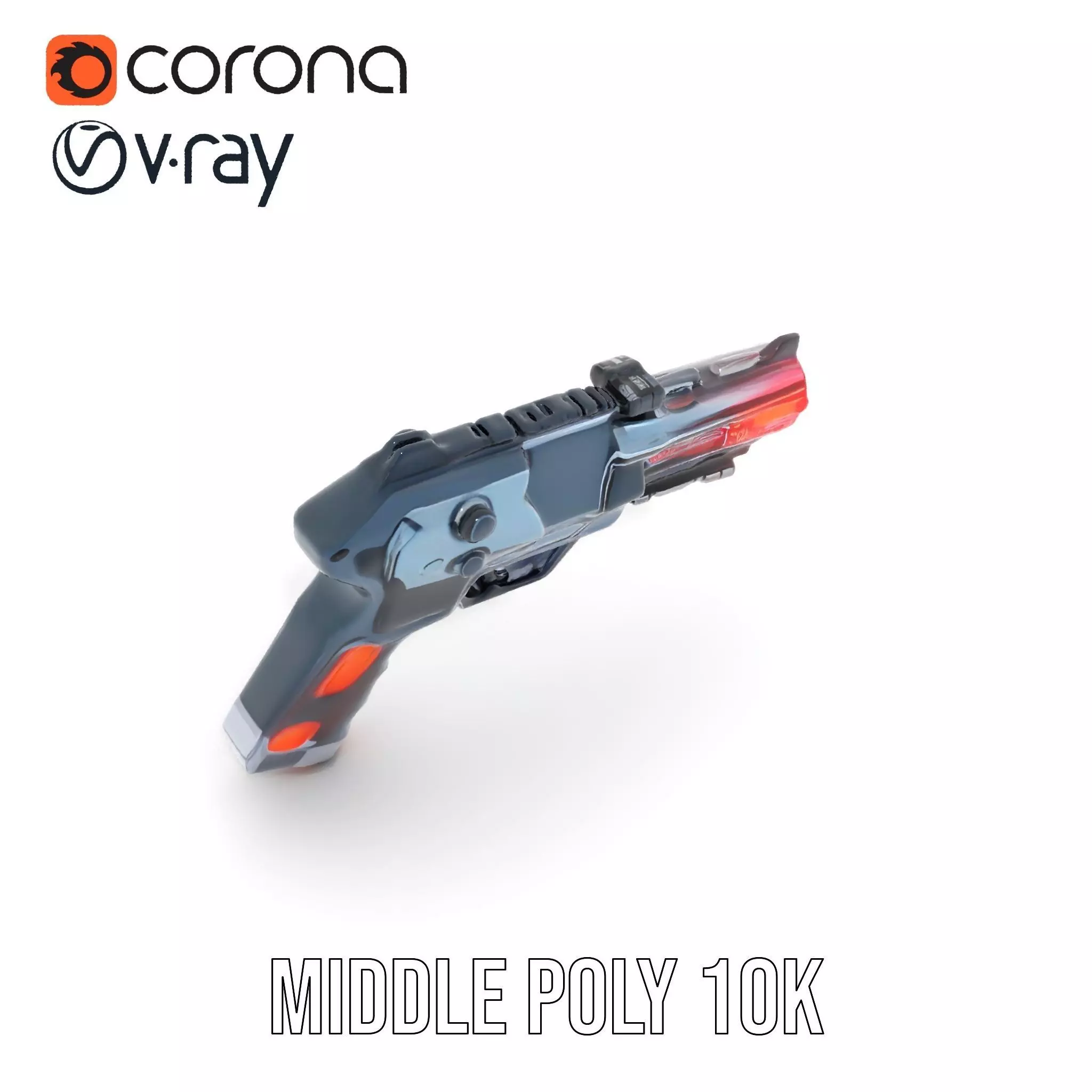 Neon Blaster Pistol model pack Low-poly 3D model_5