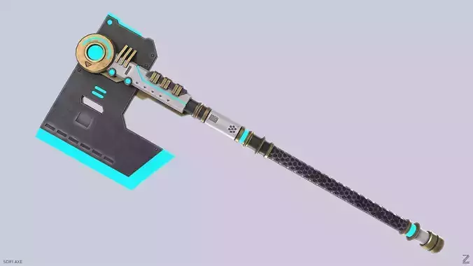 Scifi axe Low-poly 3D model Scifi axe Low-poly 3D model