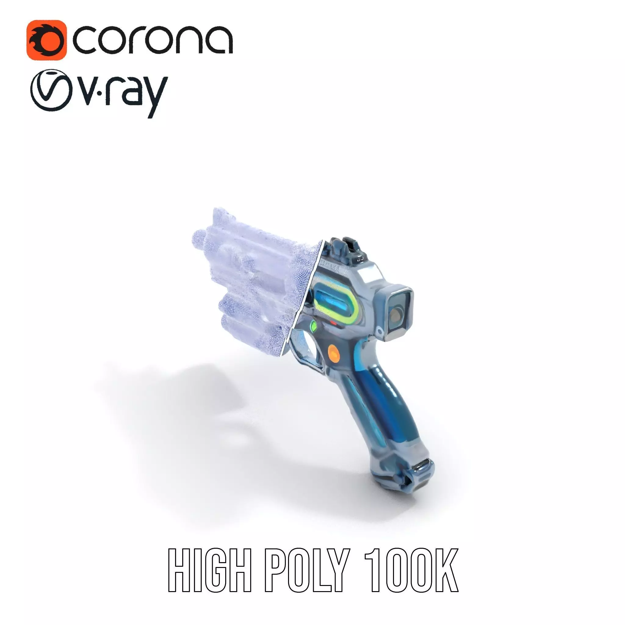 Futuristic Laser Blaster model pack Low-poly 3D model_34