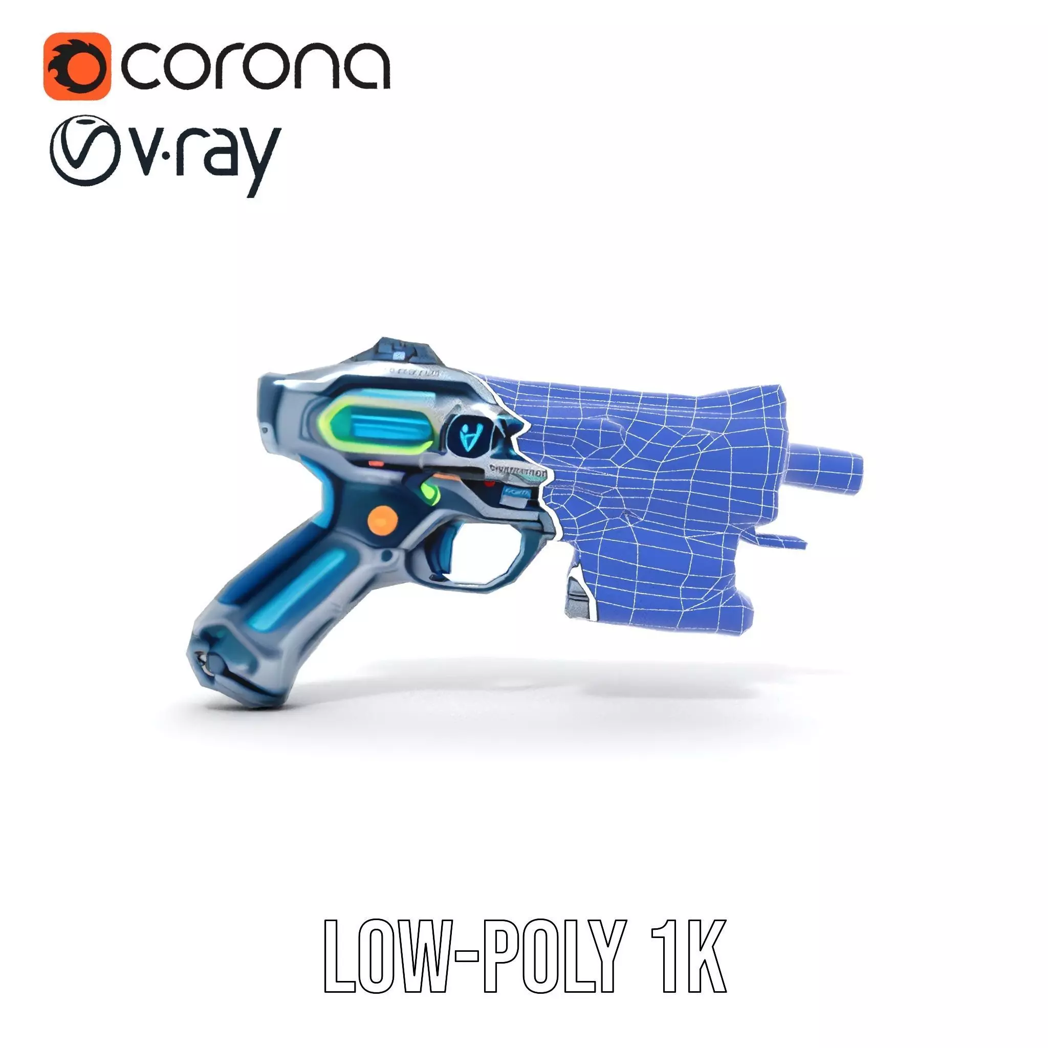 Futuristic Laser Blaster model pack Low-poly 3D model_28