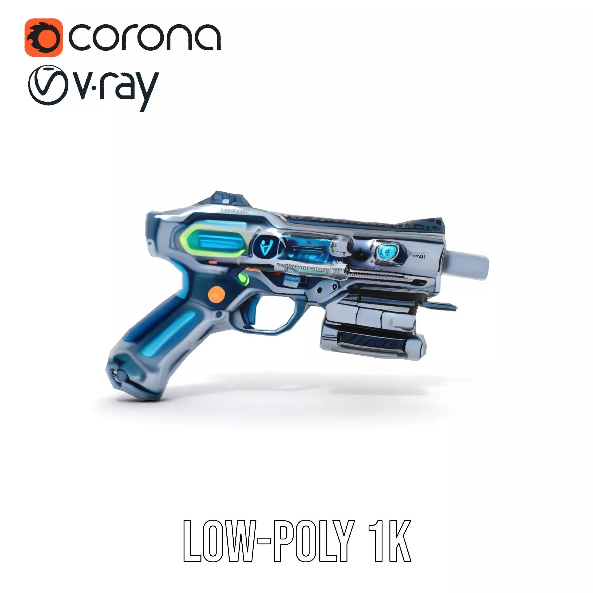 Futuristic Laser Blaster model pack Low-poly 3D model_14