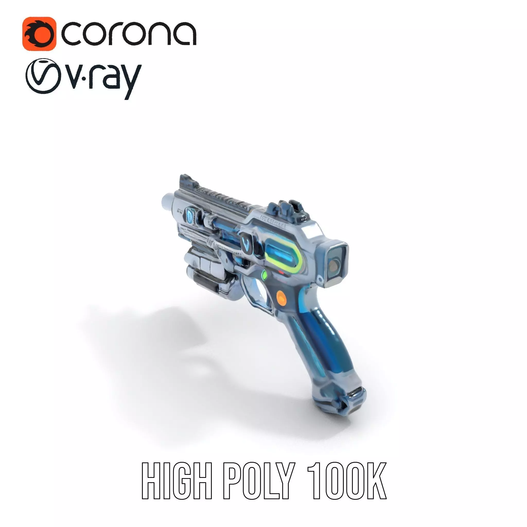 Futuristic Laser Blaster model pack Low-poly 3D model_23