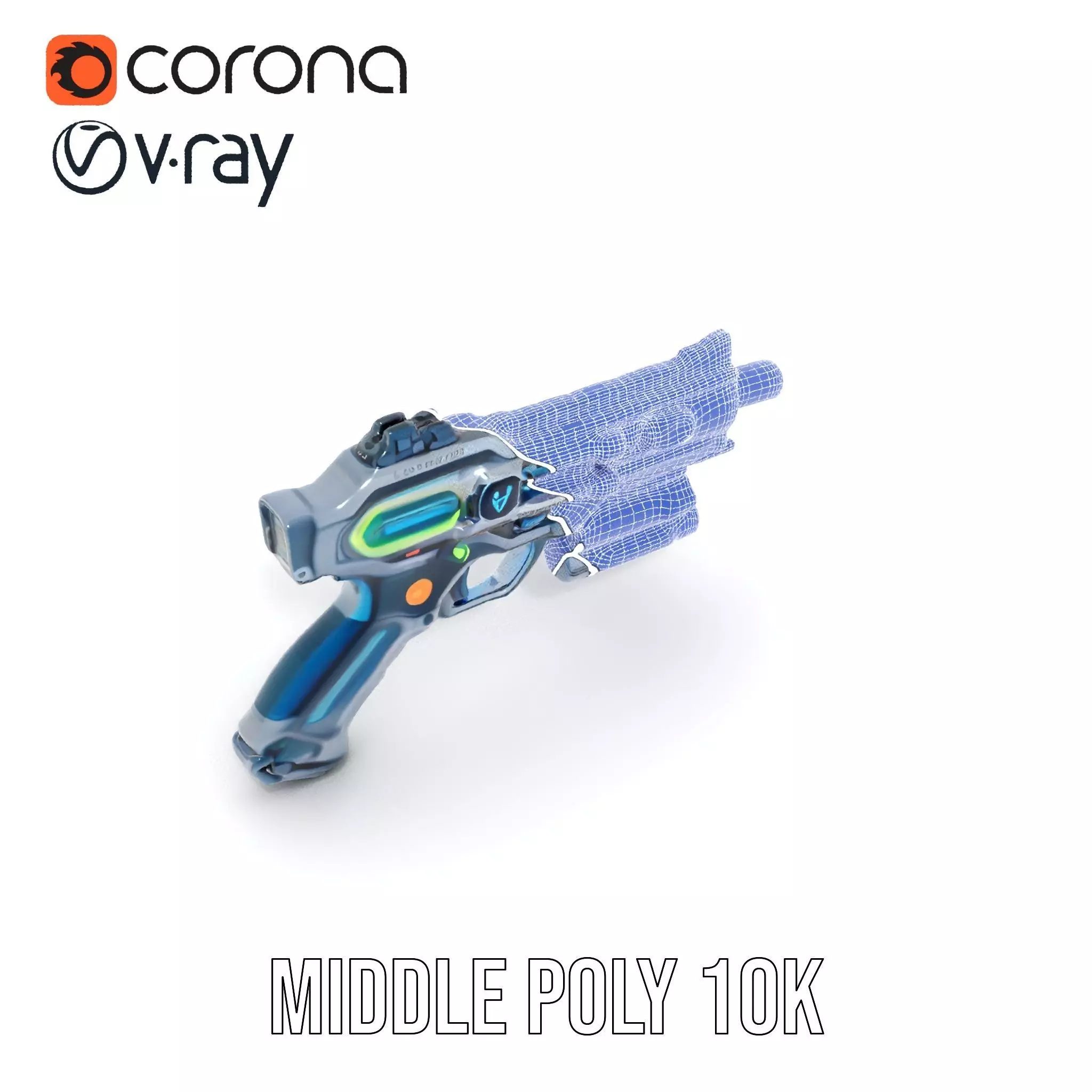 Futuristic Laser Blaster model pack Low-poly 3D model_16