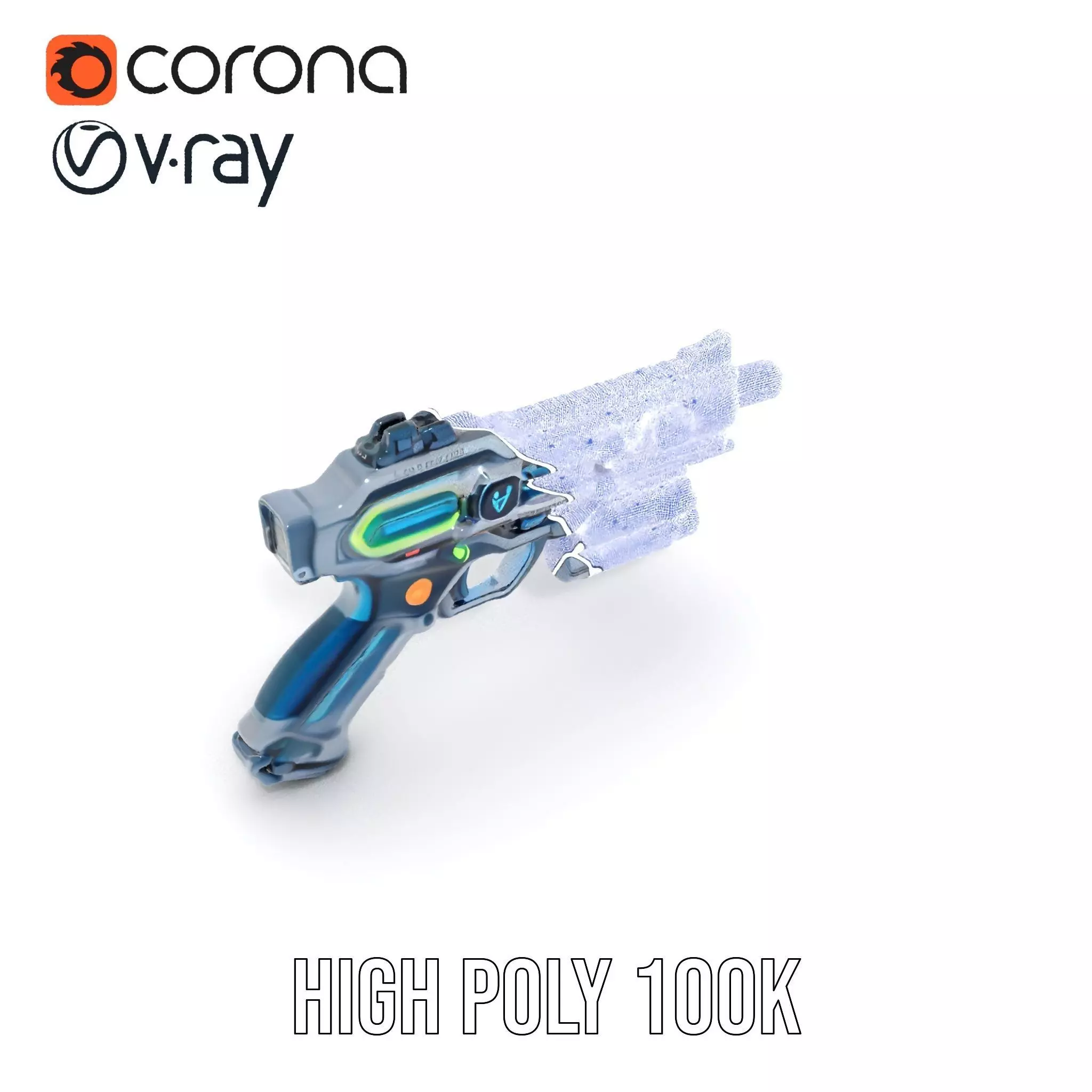 Futuristic Laser Blaster model pack Low-poly 3D model_31