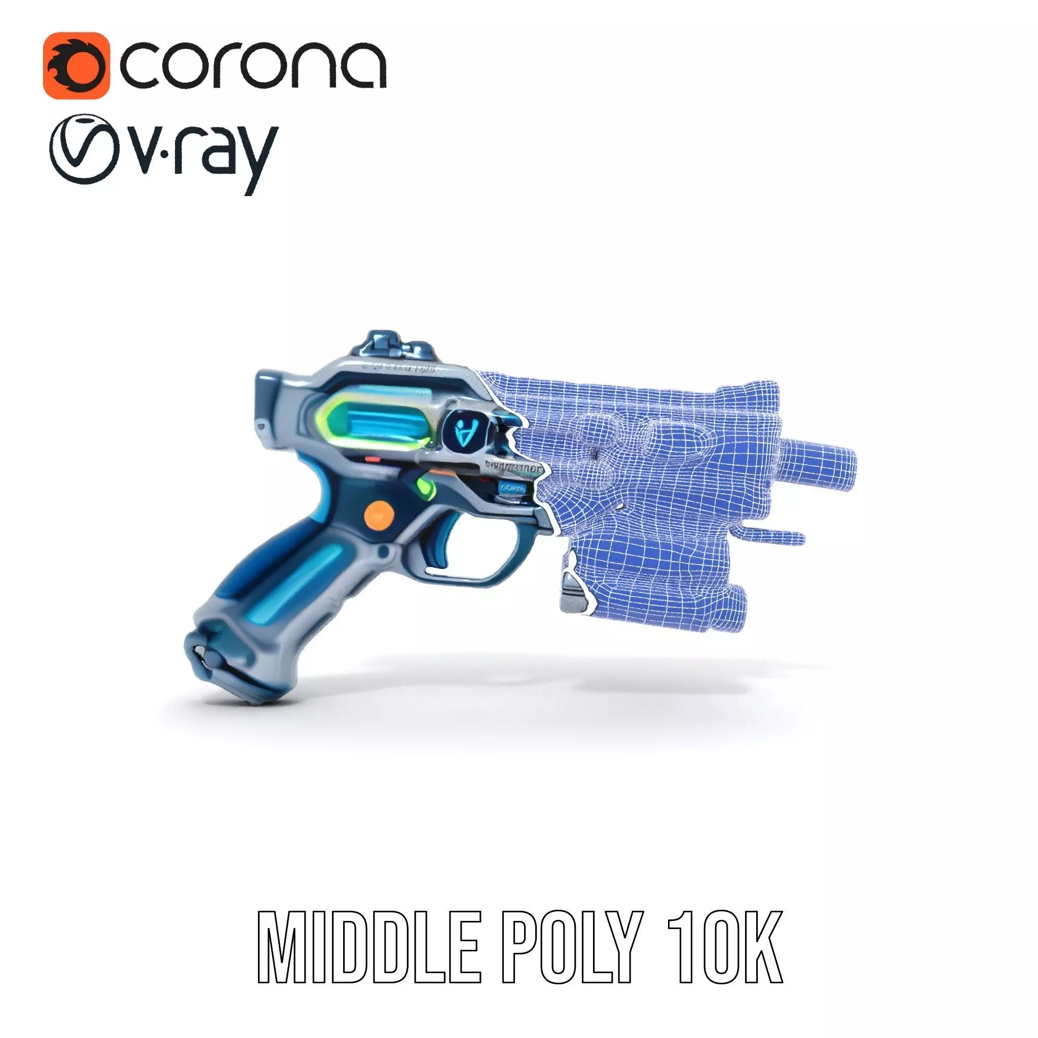 Futuristic Laser Blaster model pack Low-poly 3D model_29