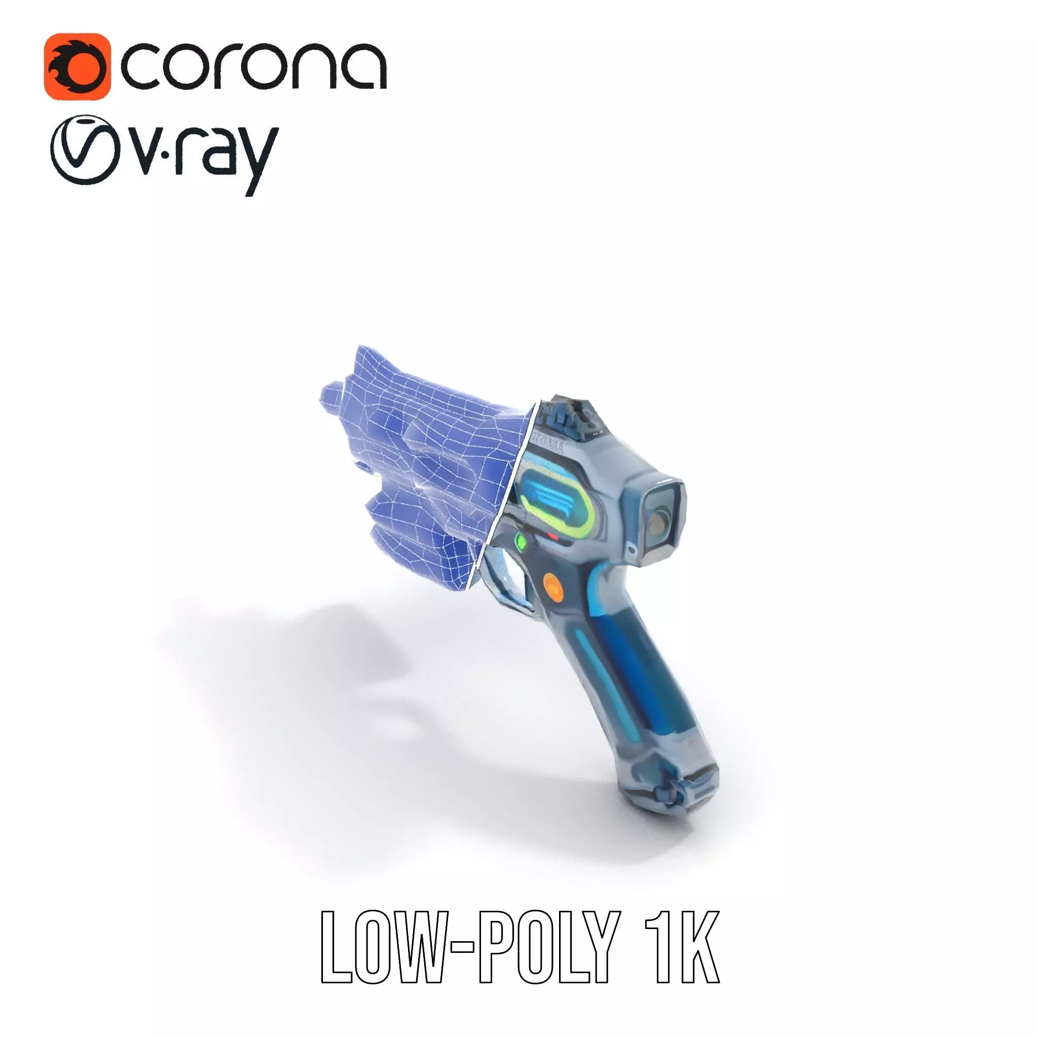 Futuristic Laser Blaster model pack Low-poly 3D model_22