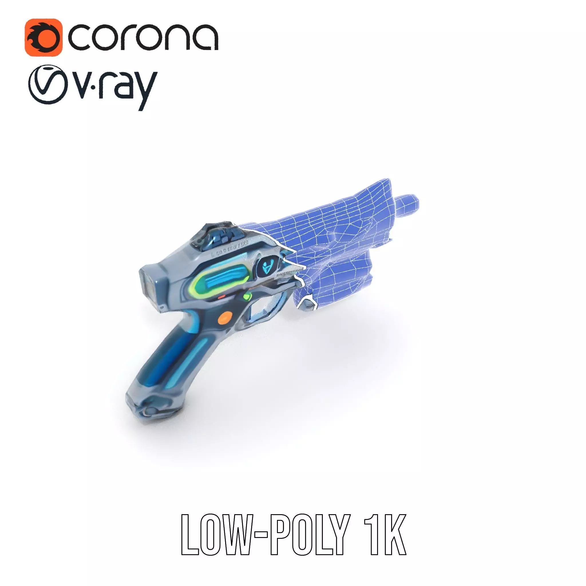 Futuristic Laser Blaster model pack Low-poly 3D model_25