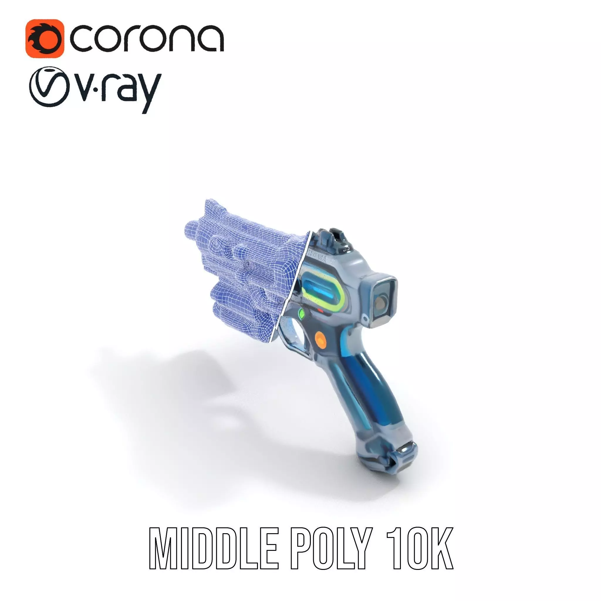 Futuristic Laser Blaster model pack Low-poly 3D model_21