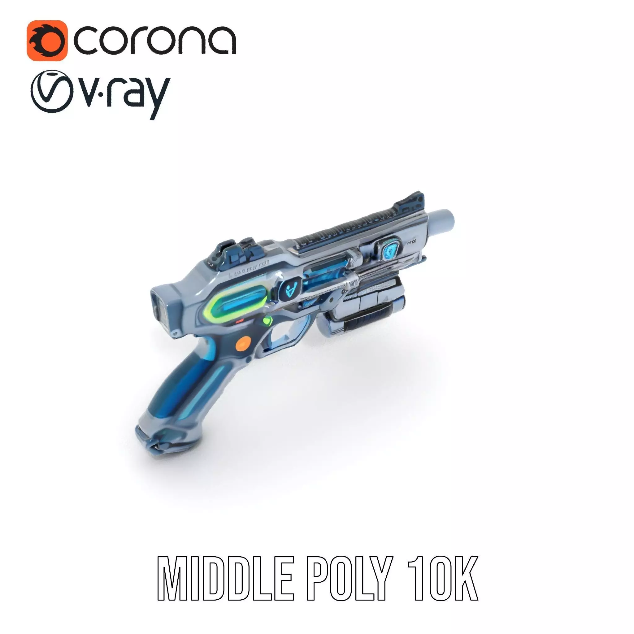 Futuristic Laser Blaster model pack Low-poly 3D model_6