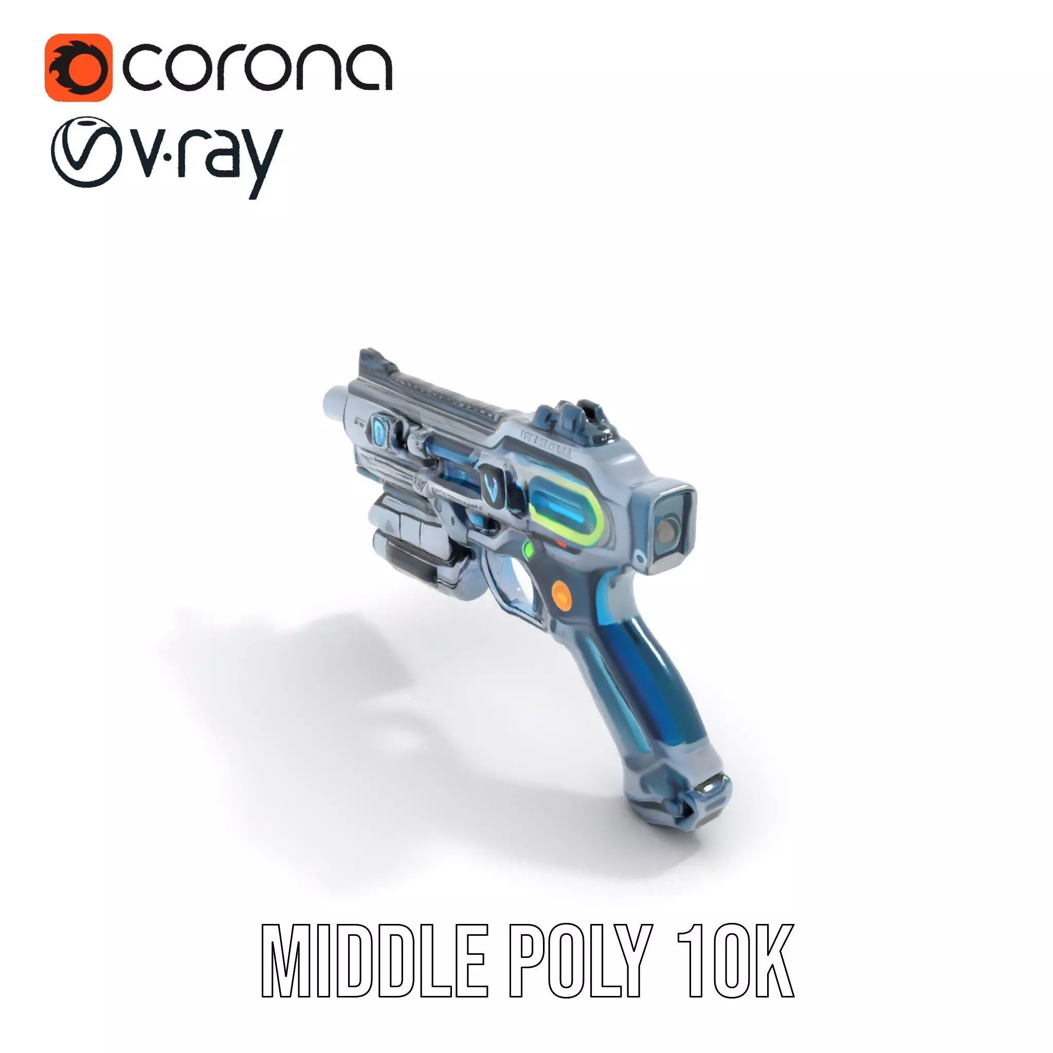 Futuristic Laser Blaster model pack Low-poly 3D model_13