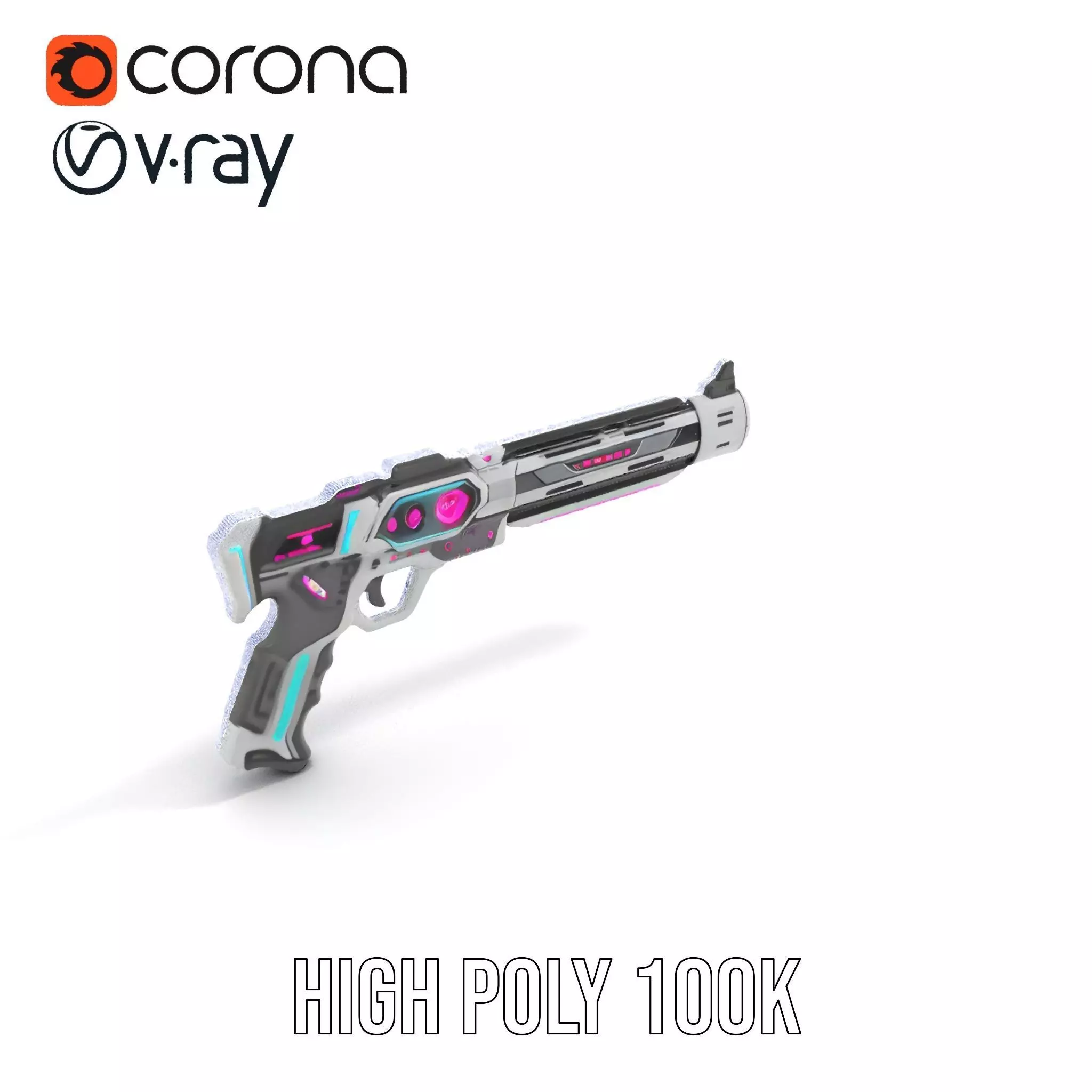 Neon Pulse Blaster model pack Low-poly 3D model_31